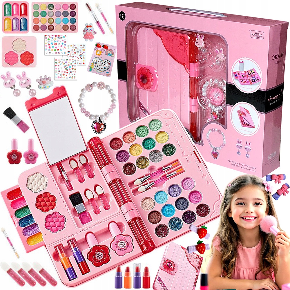 KUFEREK ZESTAW BOOK DO MAKIJAŻU I PAZNOKCI NA PREZENT KOSMETYKI DLA DZIECKA Kolor wielokolorowy