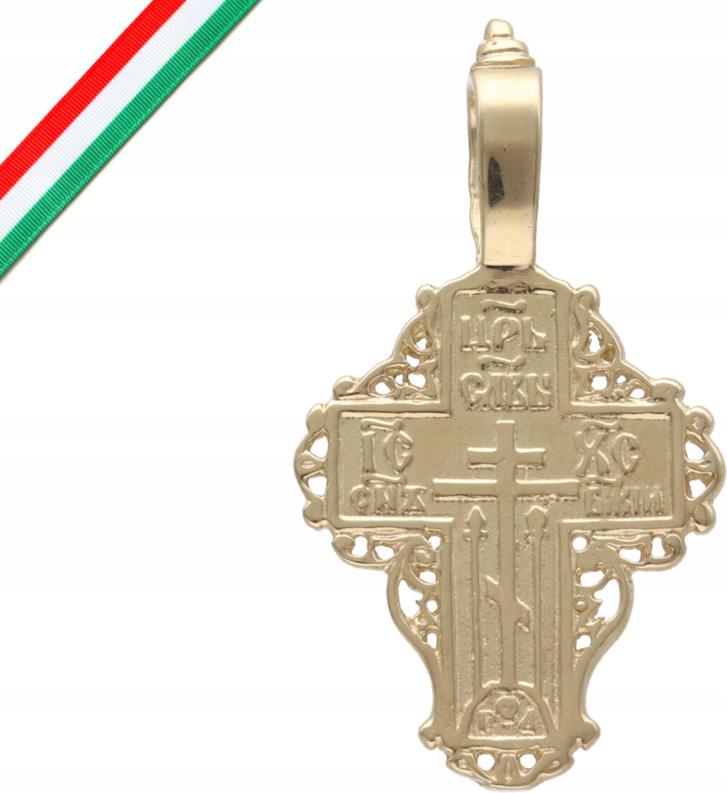 Zlatý přívěsek 585 pravoslavný kříž 3,03 g jako dárek ke svatému přijímání