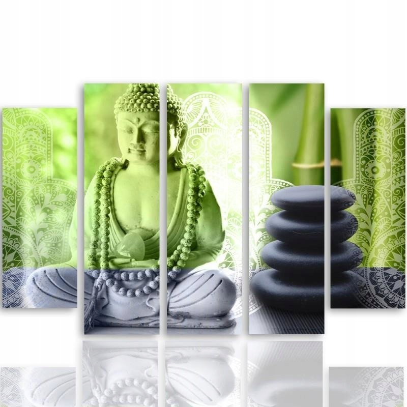 Fotografický obraz 5 dílů na plátně Buddha 300x140