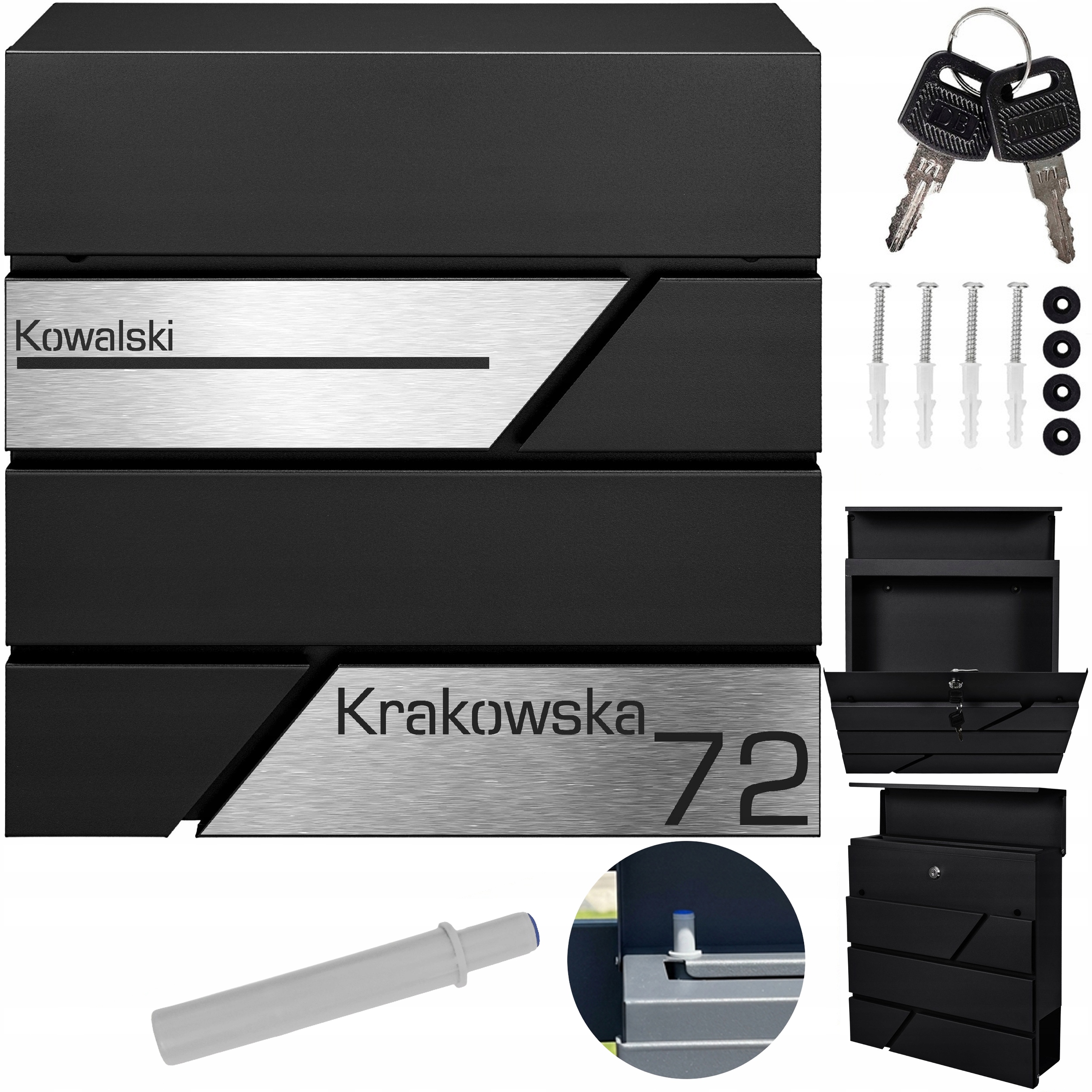 Černá Schránka Na Poštu Adresní Štítky