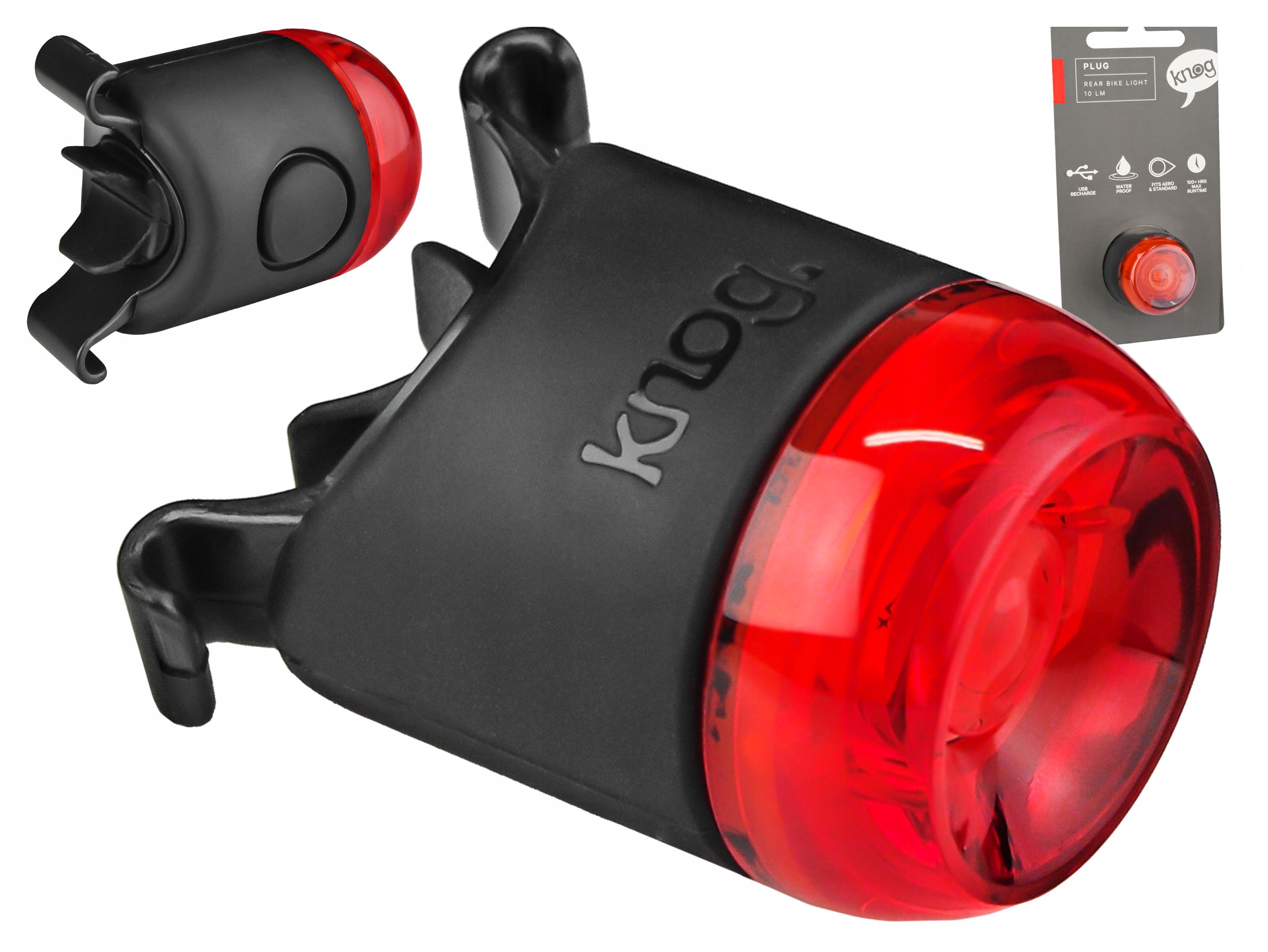 

Lampka Tylna Knog Plug 5 Trybów 10 LM Usb