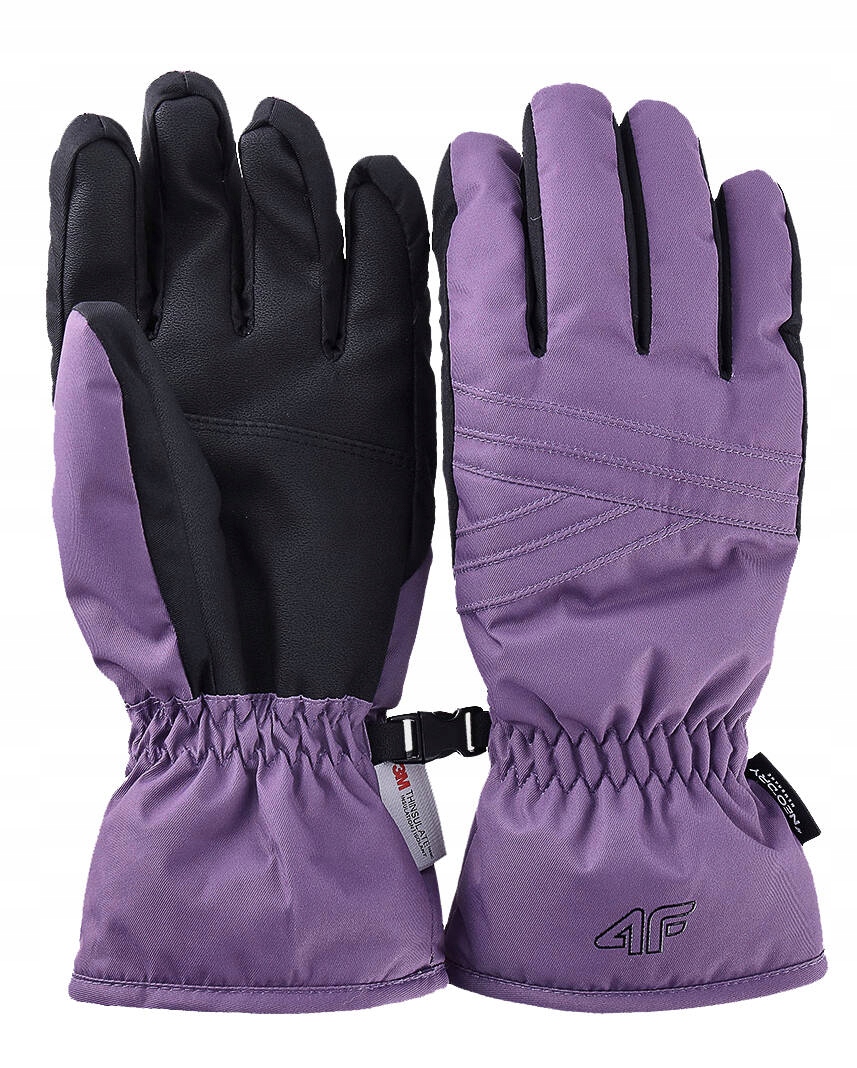 Rękawice damskie narciarskie 4F F145 50S ciepłe zimowe fiolet XL