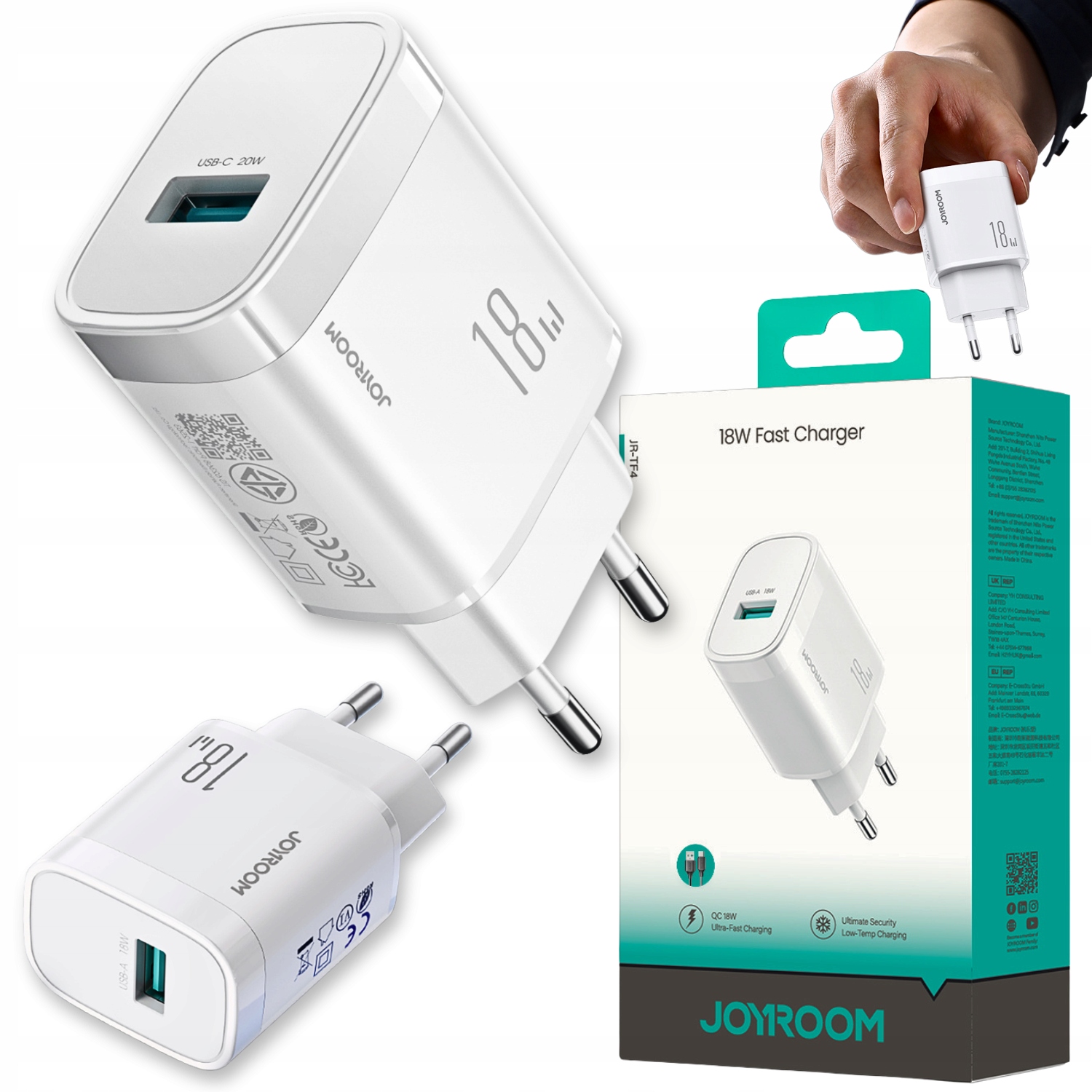 Ładowarka sieciowa Joyroom JR-TF4 18W Usb-a biała