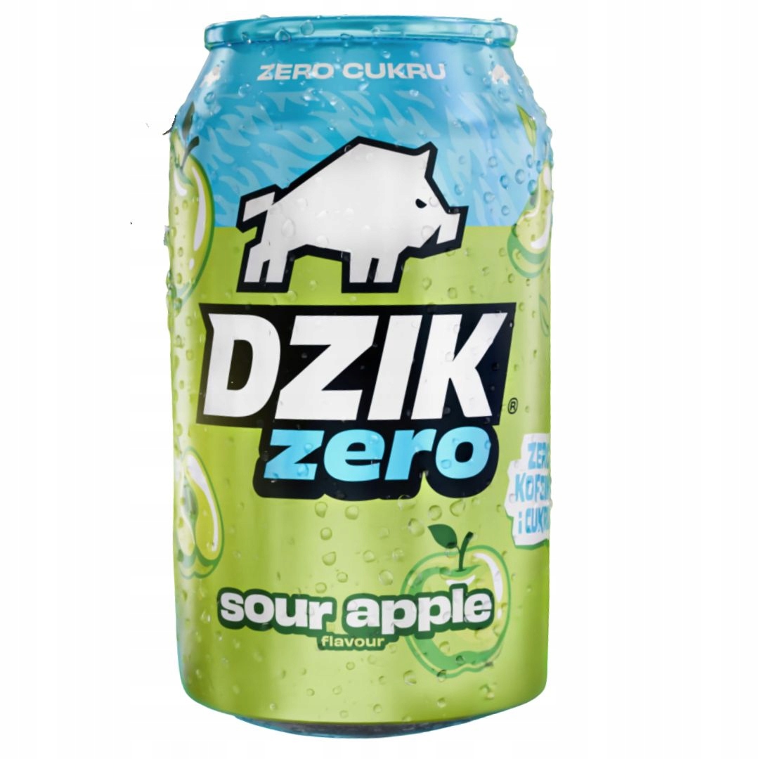 Wk Dzik Energy Zero 330 ml bez kofeiny 0 kalorii sour apple kwaśne jabłko