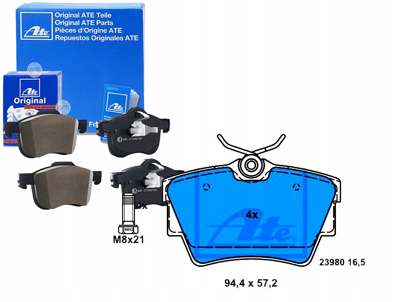 Brzdové Destičky Renault Zadní Trafic 01- Vivaro 01- Asistent Kolize #34
