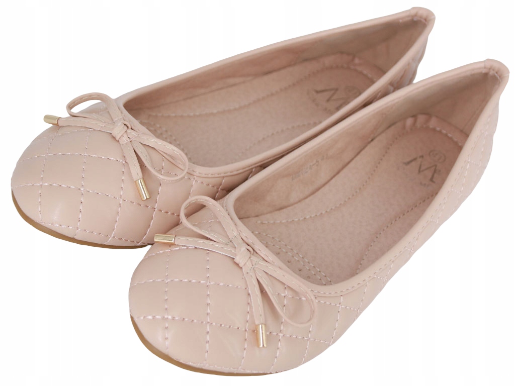 

Baleriny Pikowane Z Kokardą Beżowe D8DM12A-5 43