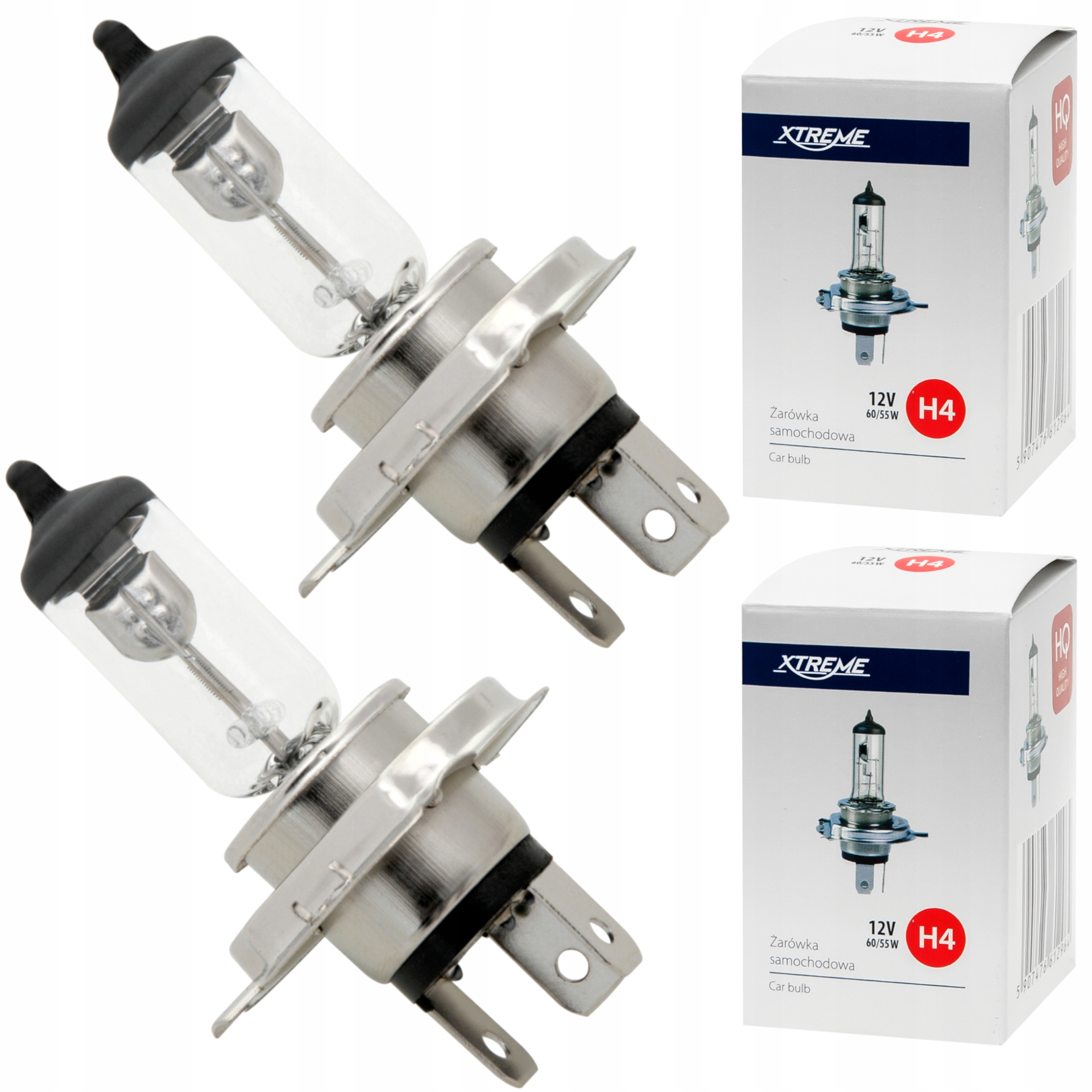 

Zestaw 2X Mocna Żarówka Samochodowa 12V H4 60/55W