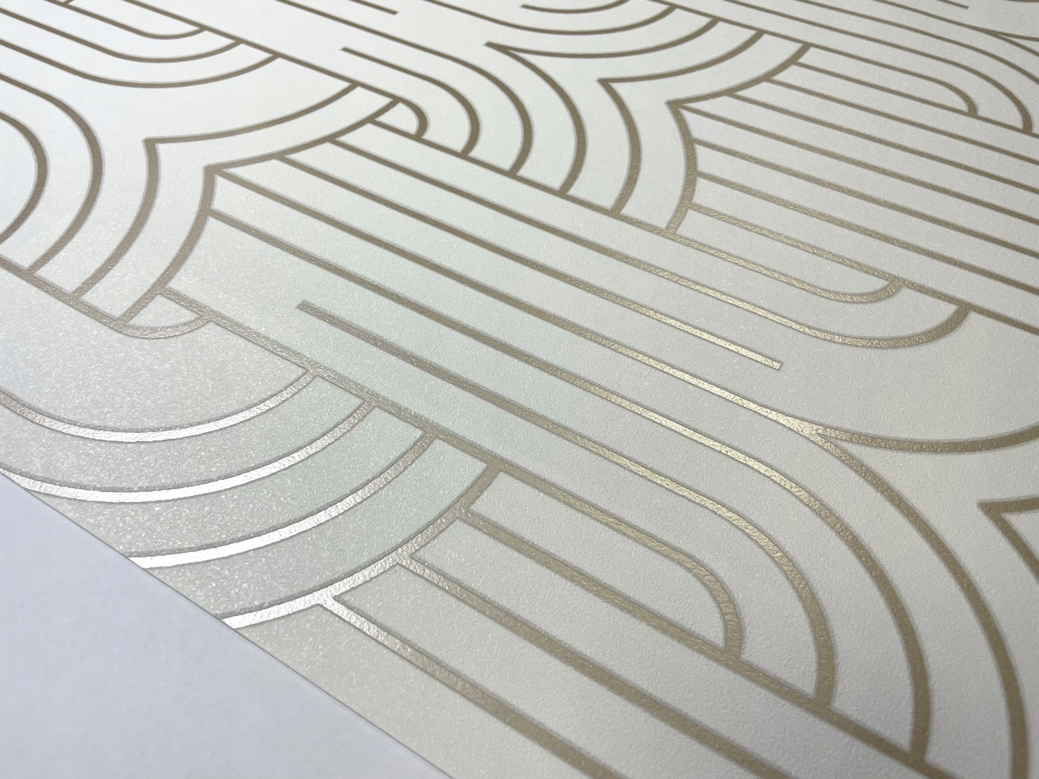 TAPETY TAPETA GEOMETRYCZNA ART DECO BIAŁA UGEPA Marka Ugepa