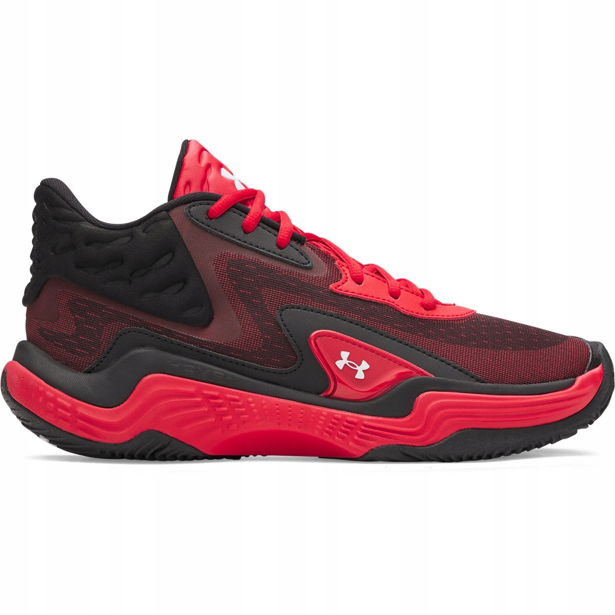 Buty do koszykówki uniseks Under Armour Spawn 7 Mid czerwone 45,5