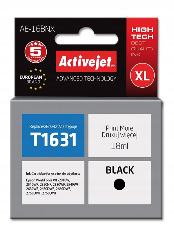 Tusz Activejet AE-16BNX Epson 16XL T1631; Supreme