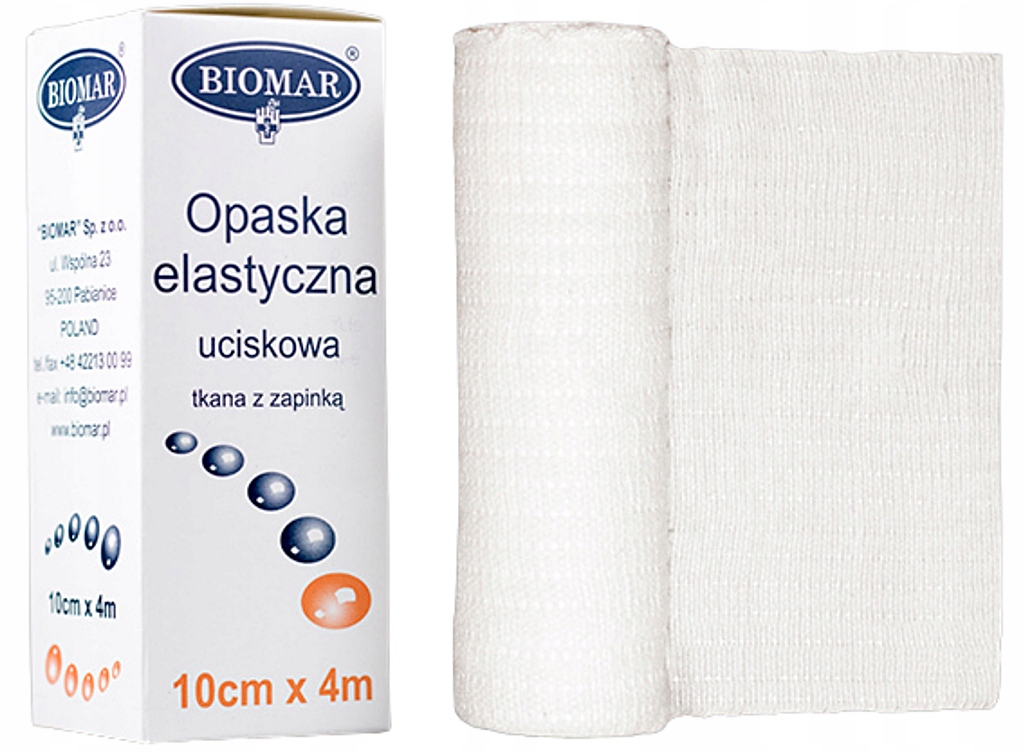 

Opaska bandaż elastyczny 10 cm x 4 m Biomar 1 szt.