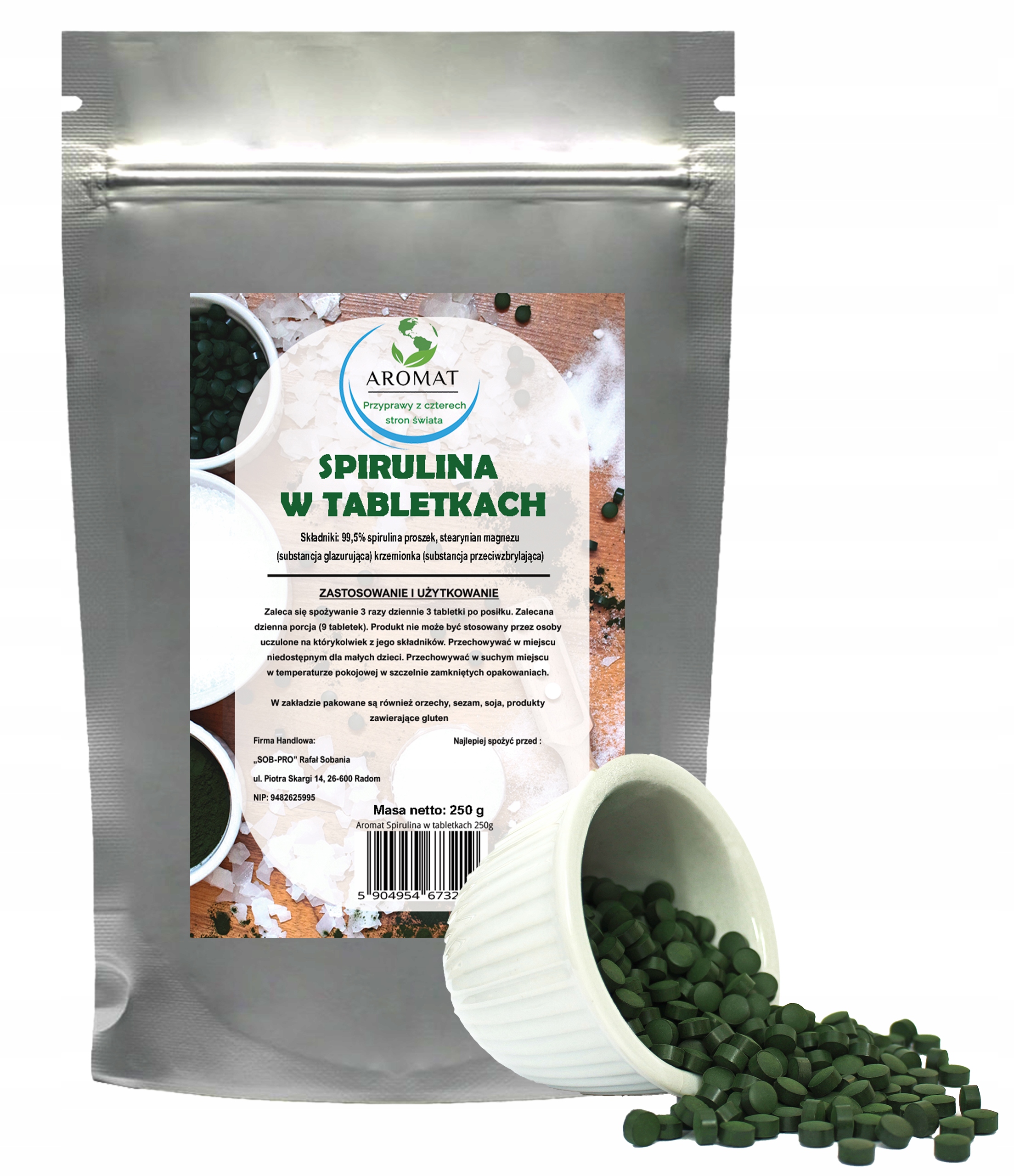 Spirulina 250g /1000 tabletek Algi/odporność