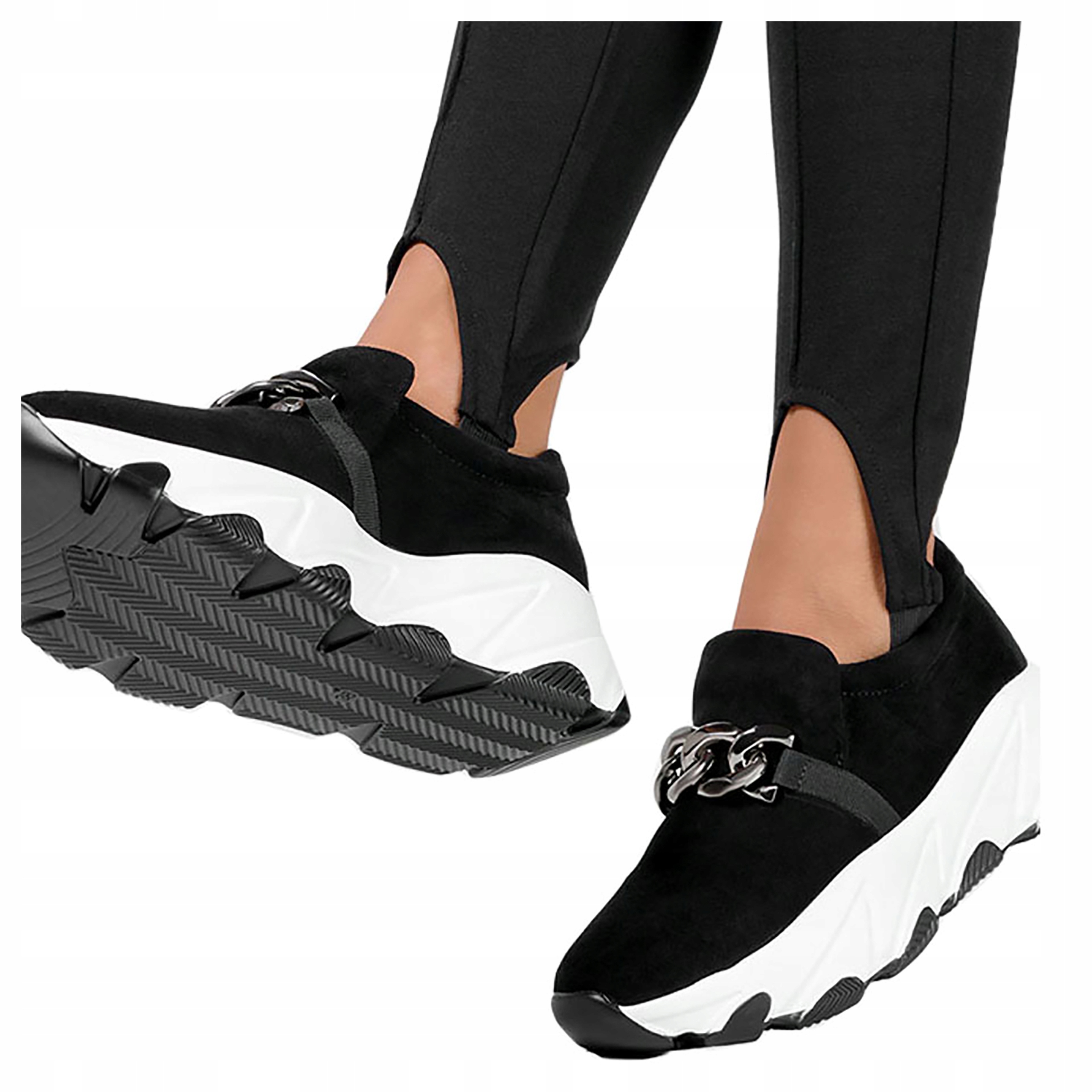 Tenisky Na Platformě S Ozdobným Řetězem, velikost 38