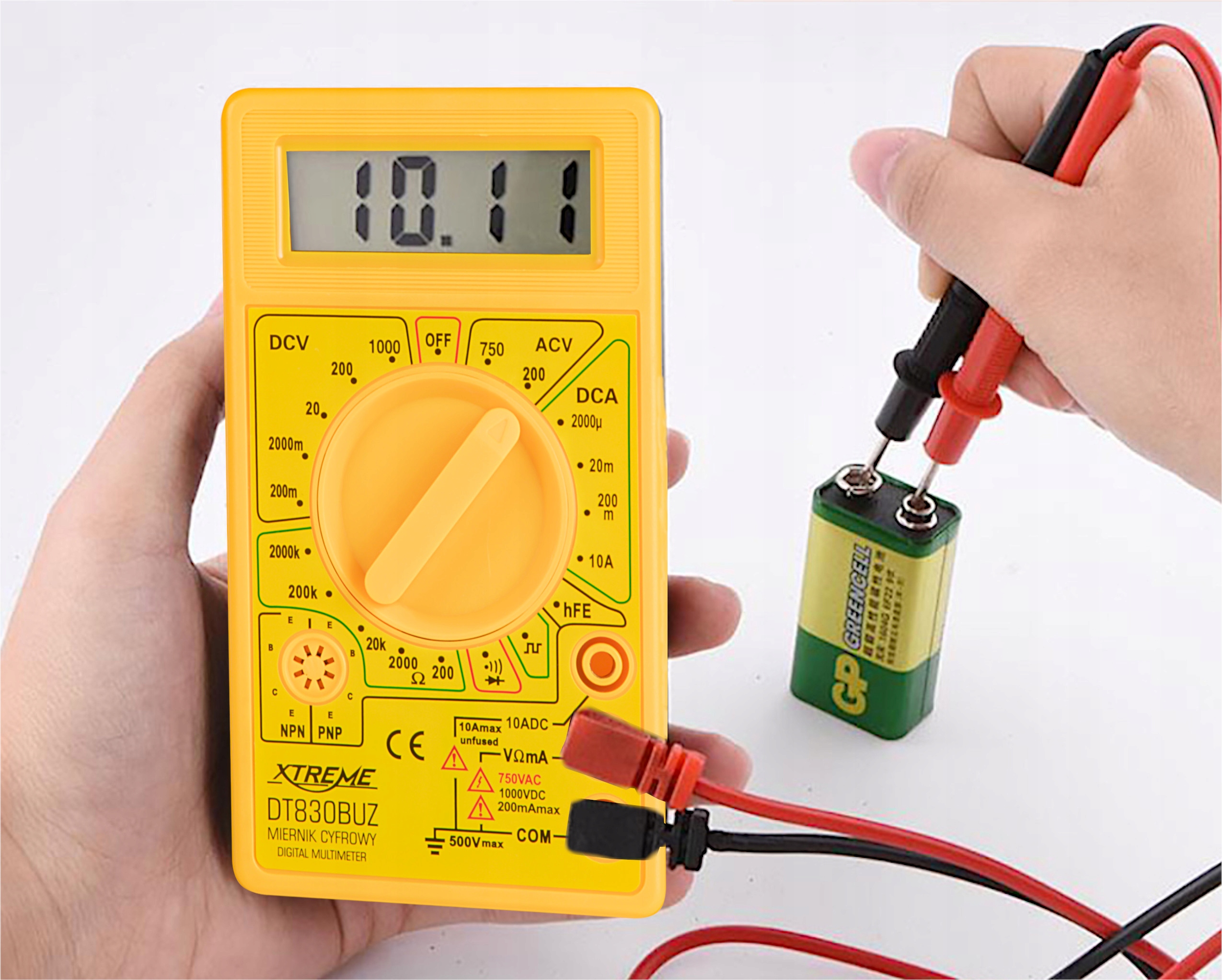 MULTIMETR MIERNIK CYFROWY UNIWERSALNY TESTER PRĄDU Maksymalna wyświetlana wartość 1999