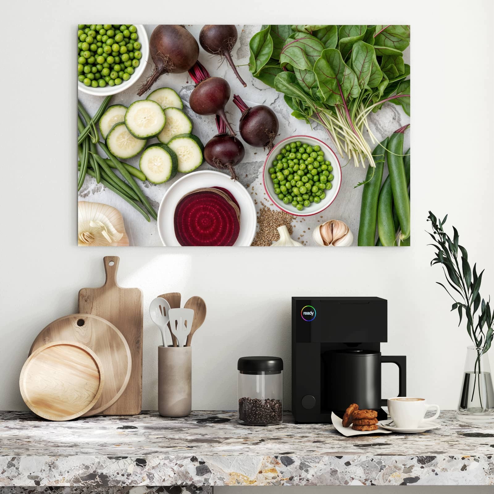 Magnetická tabule Svěží Zelenina Talíř 90 × 60 cm