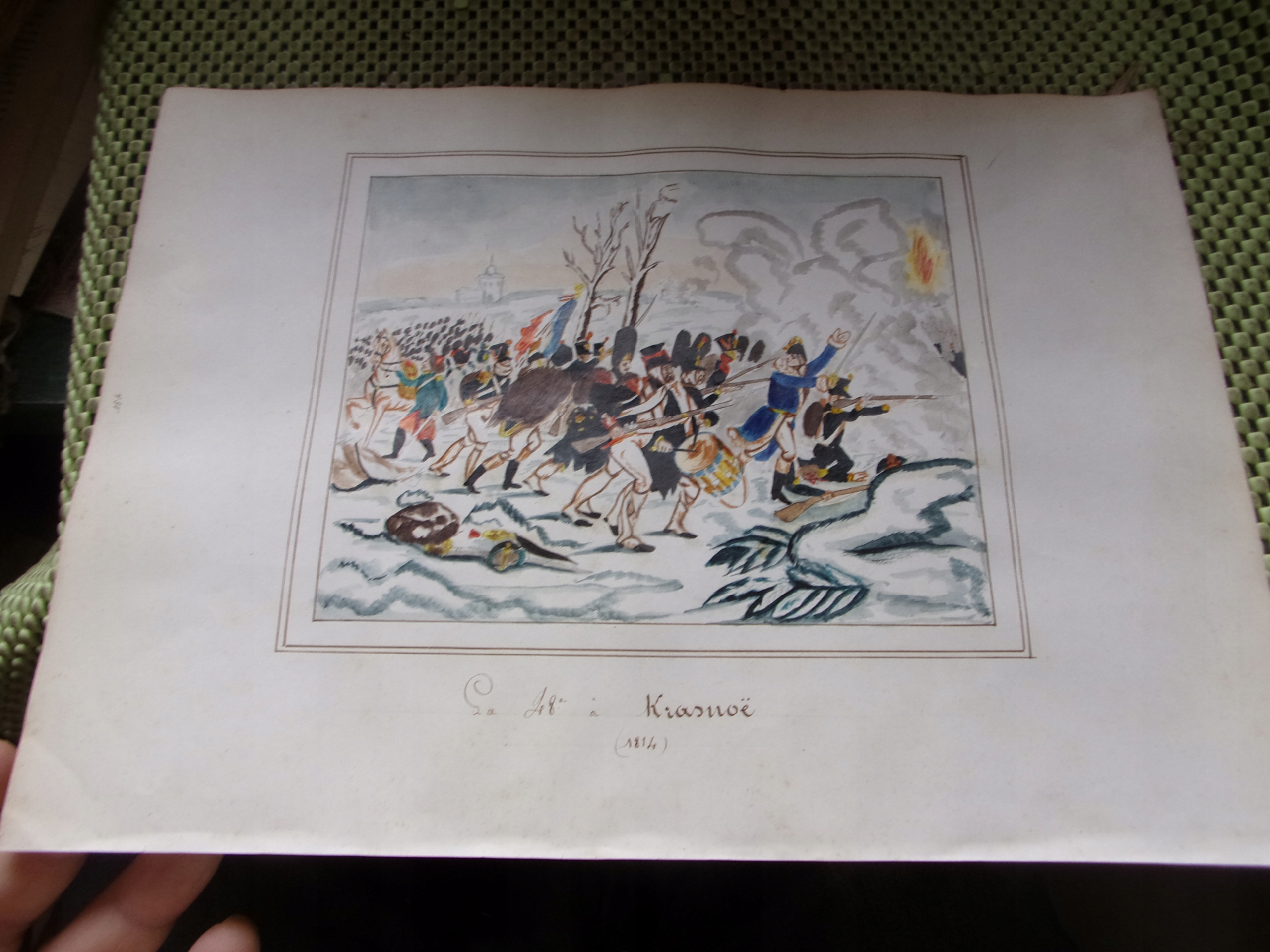 akwarela BITWA POD KRASNYM (Krasnoe) KAMPANIA NAPOLEONA W ROSJI 1814