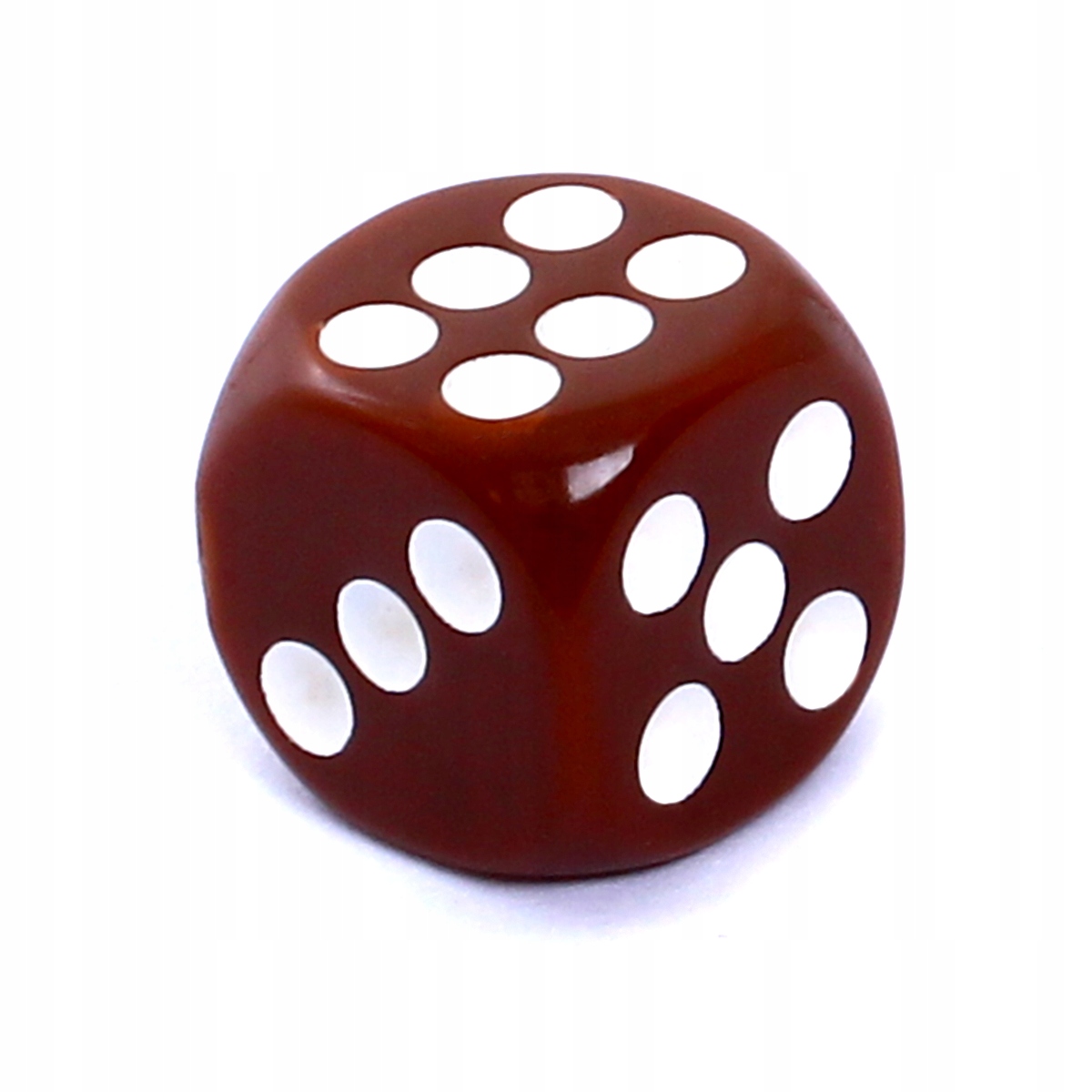 

Rebel Kość K6 6 ścian matowa brązowa oczka 12 mm