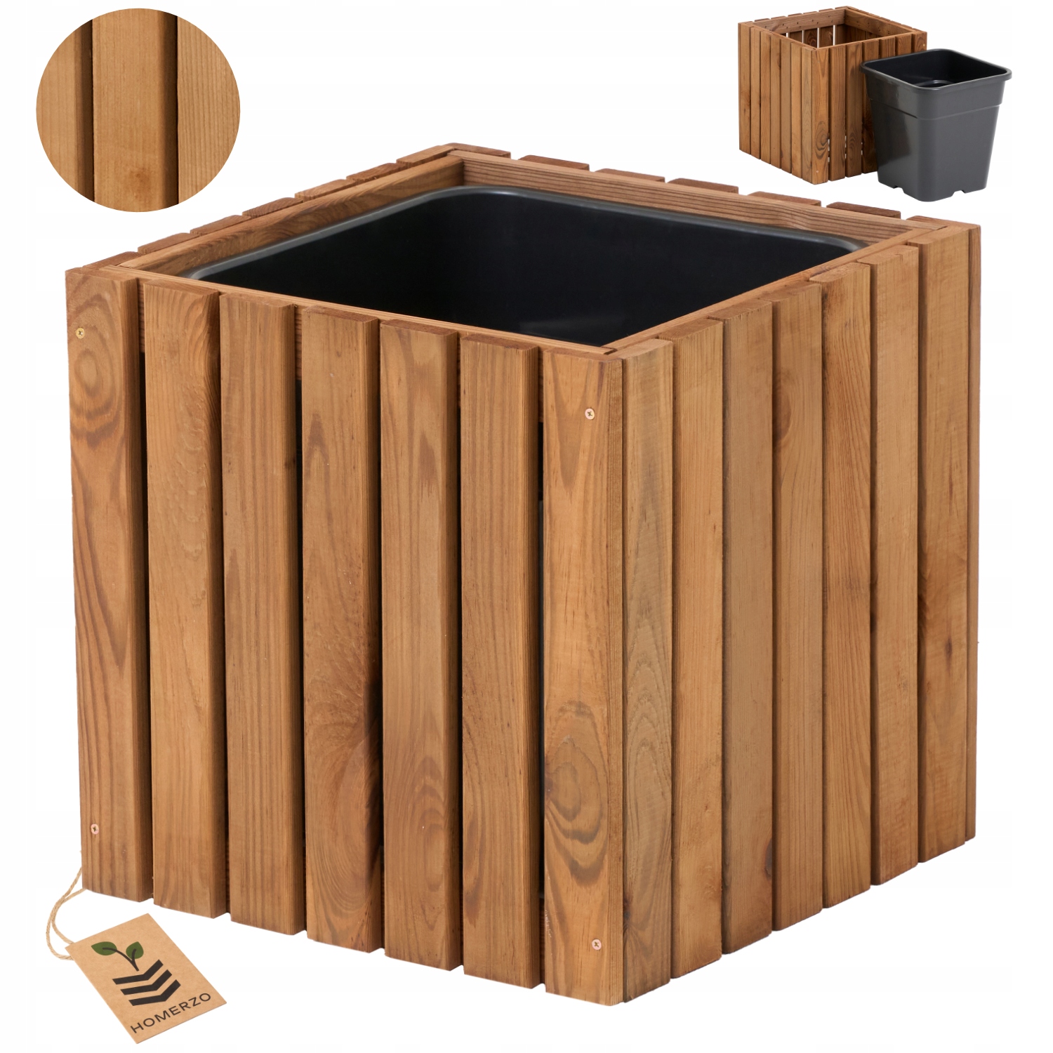 Donica ogrodowa kwadratowa z wkładem plastikowym 1x18l taras balkon ogród