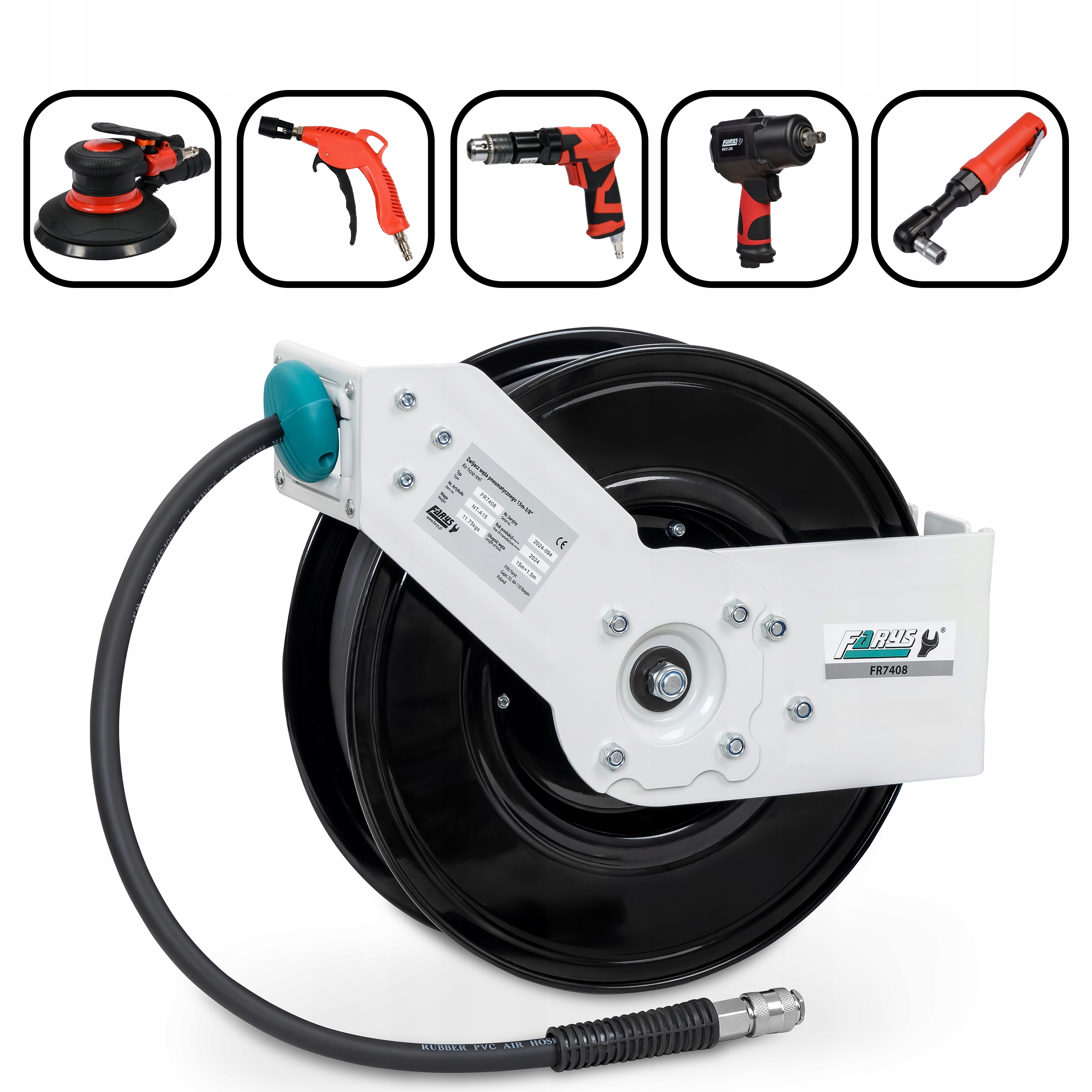 Navíječ Pneumatická Hadice Na Vzduch 15+1,5 m 3/8“ FR7408