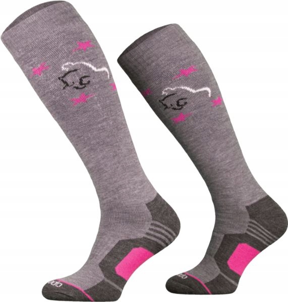 Podkolanówki wełniane merino Comodo grey jockey Szare 43-46
