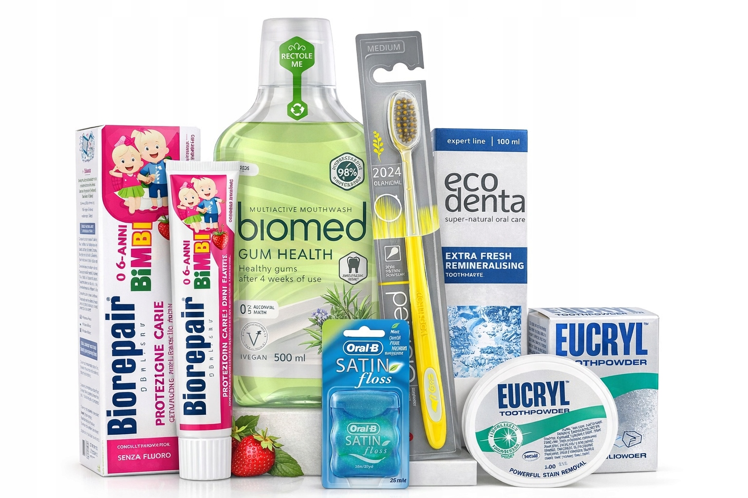 ORAL-B SATIN RODZINNY ZESTAW HIGIENY JAMY USTNEJ PASTA SZCZOTECZKA 6 szt.