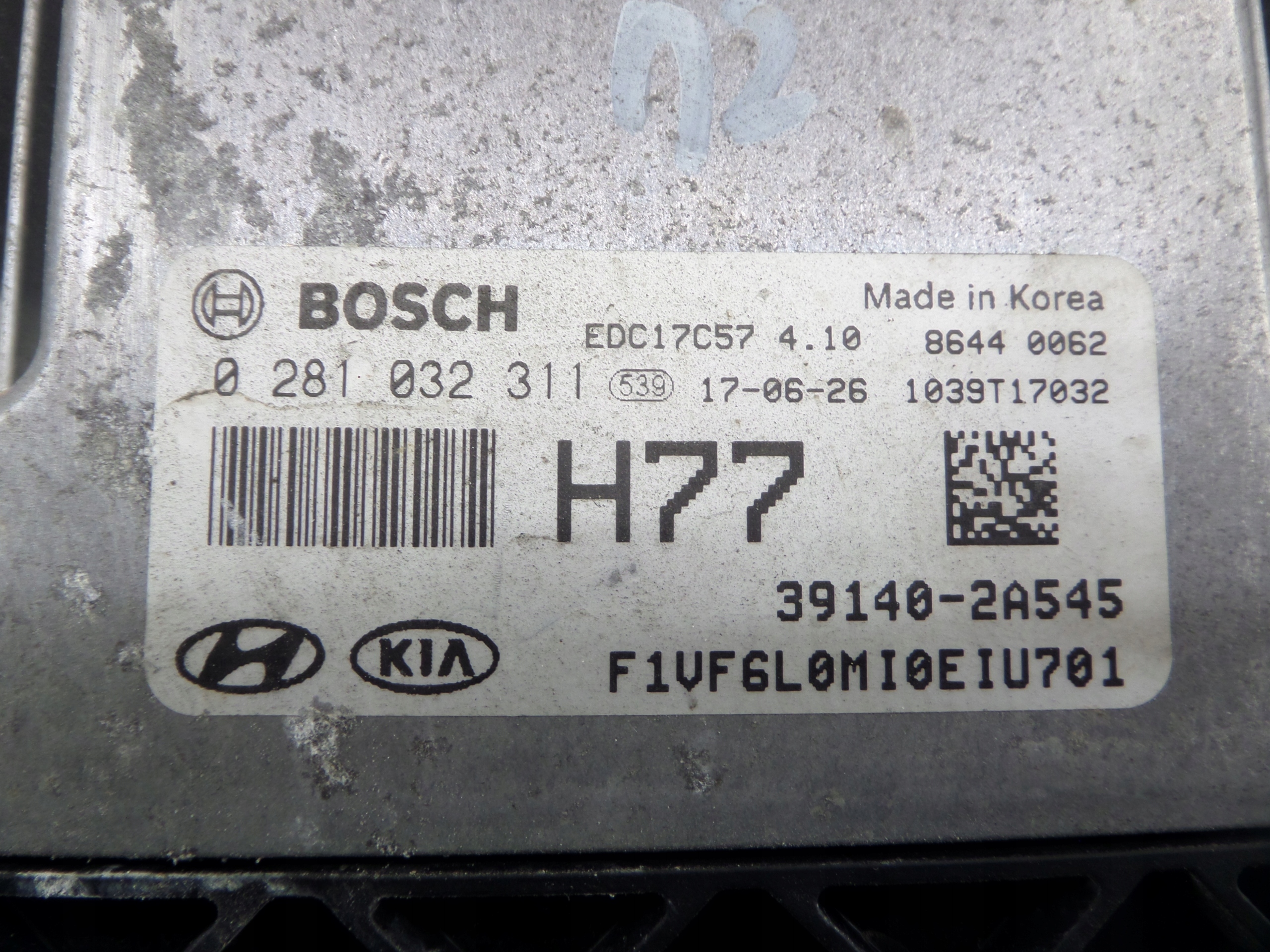 computer control unit of the engine HYUNDAI I40 1.7 CRDI 0281032311 39140-2A545 H77