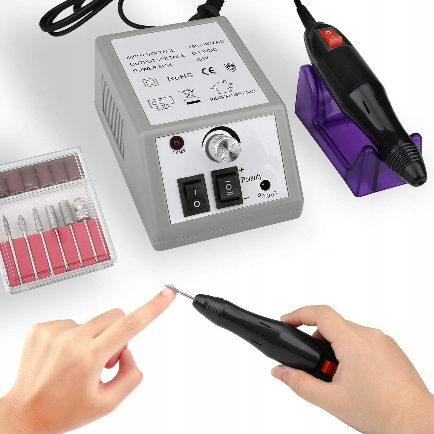 CREBEAU Frezarka Elektryczna Zestaw Manicure Pedicure — miniatura 2