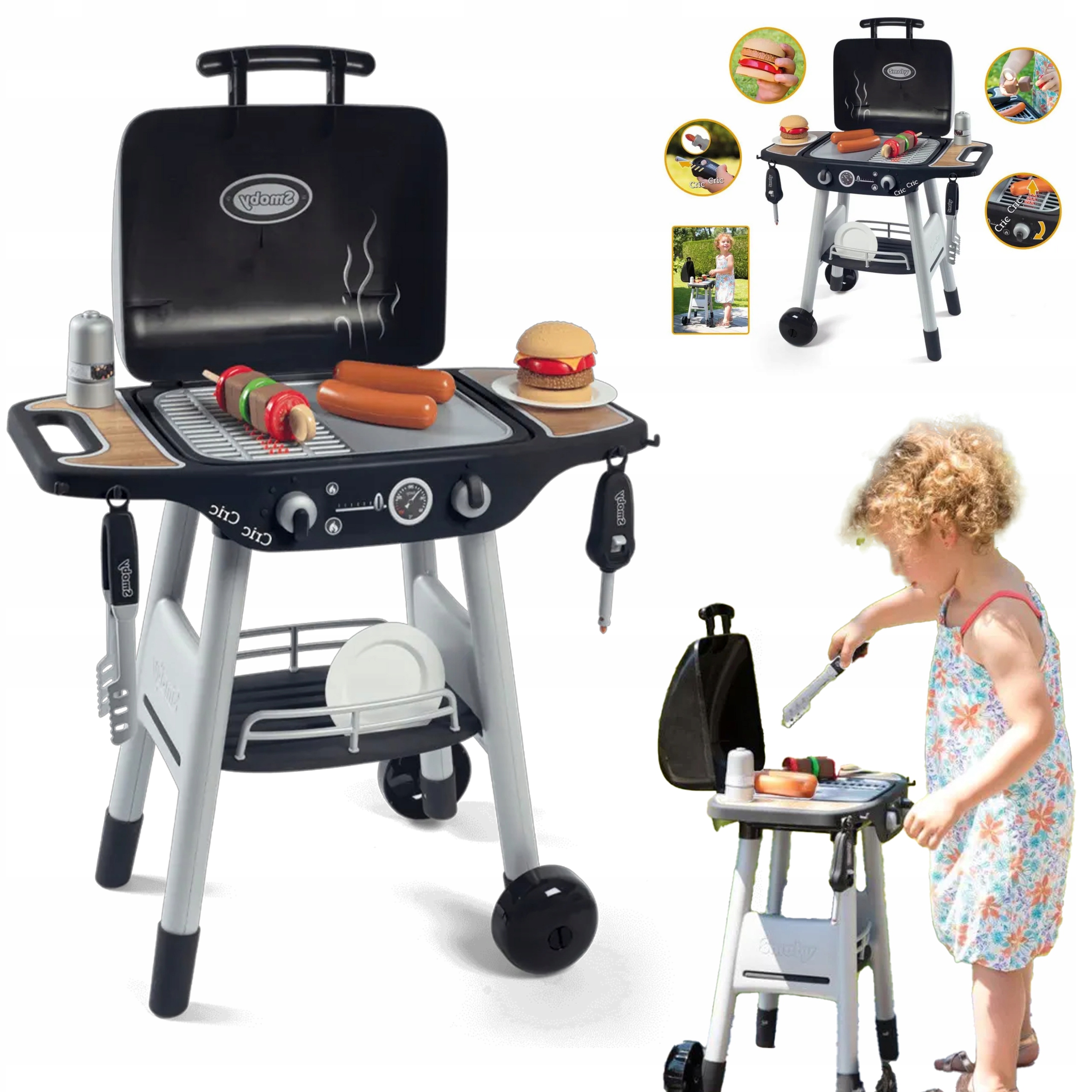 Grill Ogrodowy Zestaw do grillowania dla Dzieci do Ogrodu Akcesoria Smoby-Zdjęcie-0