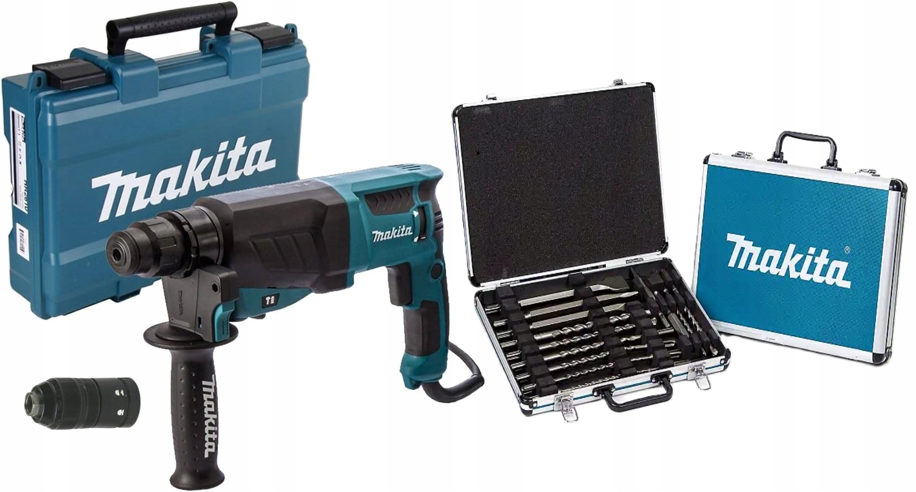 Makita Vrtací Kladivo HR2630T 800W 2,4J Sada Dlát V Kufru 17 Ks