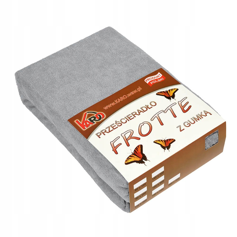 

Prześcieradło frotte z gumką 160x200 szare 060 gru