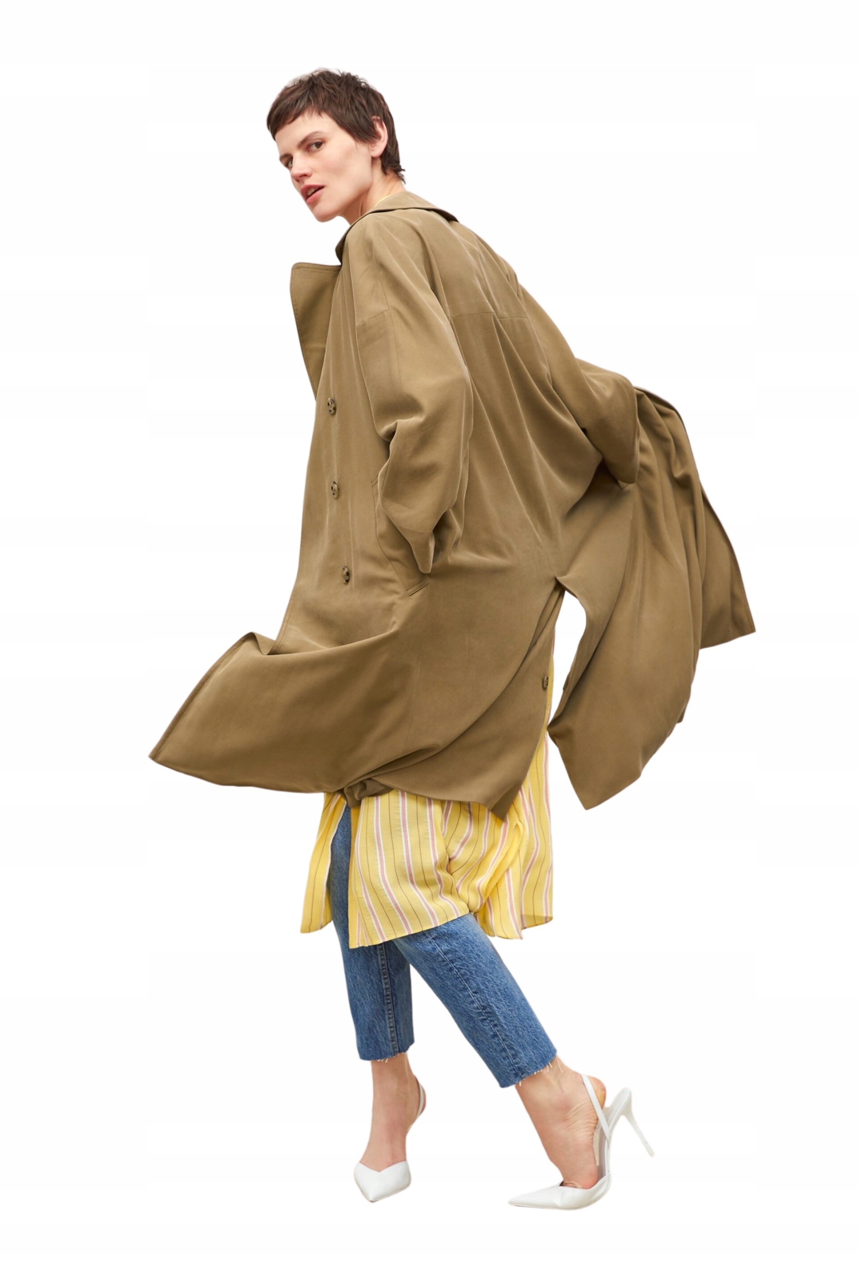 

C0101 ZARA__ME5 Płaszcz Trencz Oversize__xs