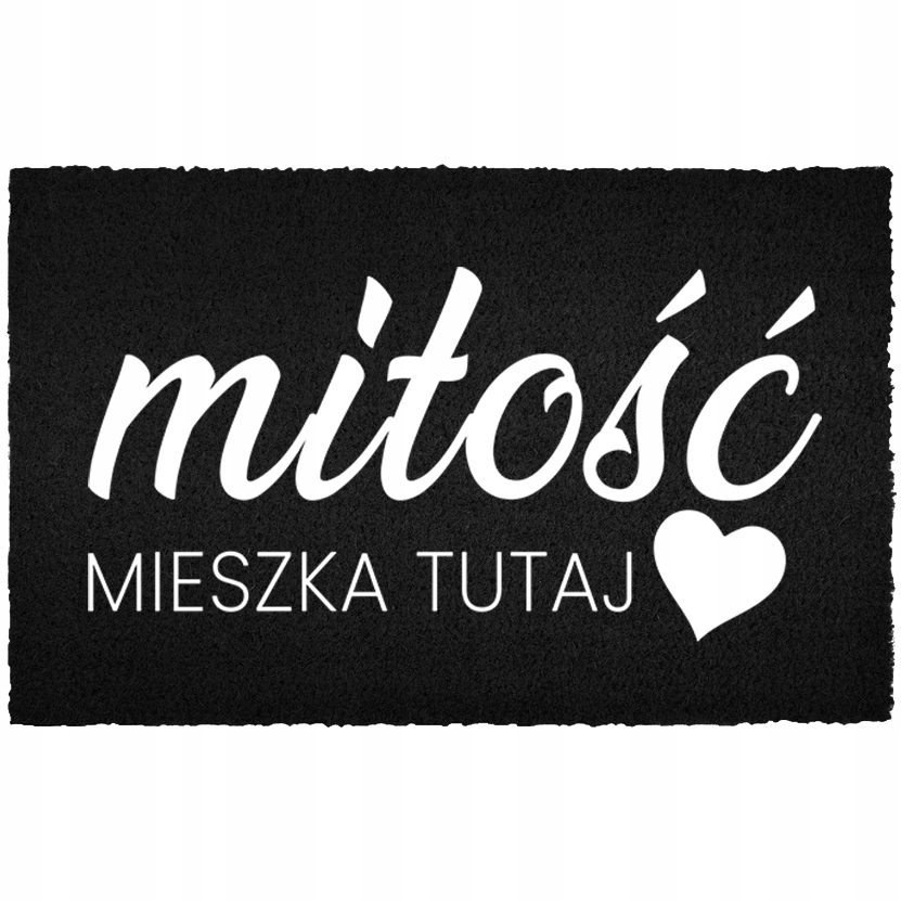 Kokosová Vstupní Rohožka Černá Do Domácnosti Veselý Dárek Láska Zde