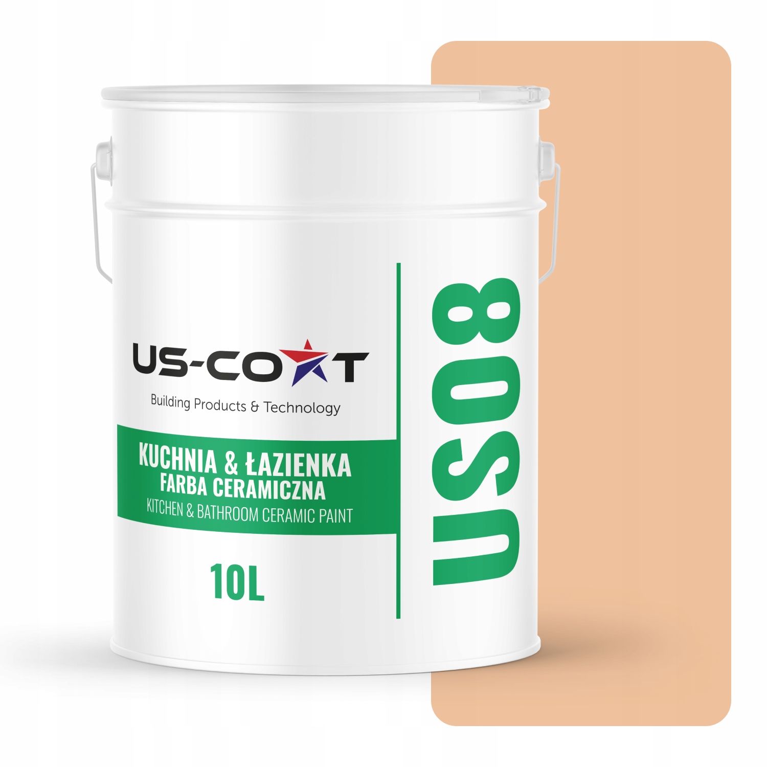 Keramická Farba Kuchyňa Kúpeľňa Broskyňová Farba H6158 Mat 10 L Nástenná