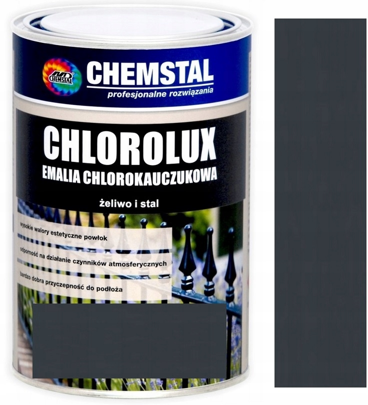 Chemstal Chlorolux Emalia Chlorokauczukowa Na Stal Ral 7016 Antracyt 5L