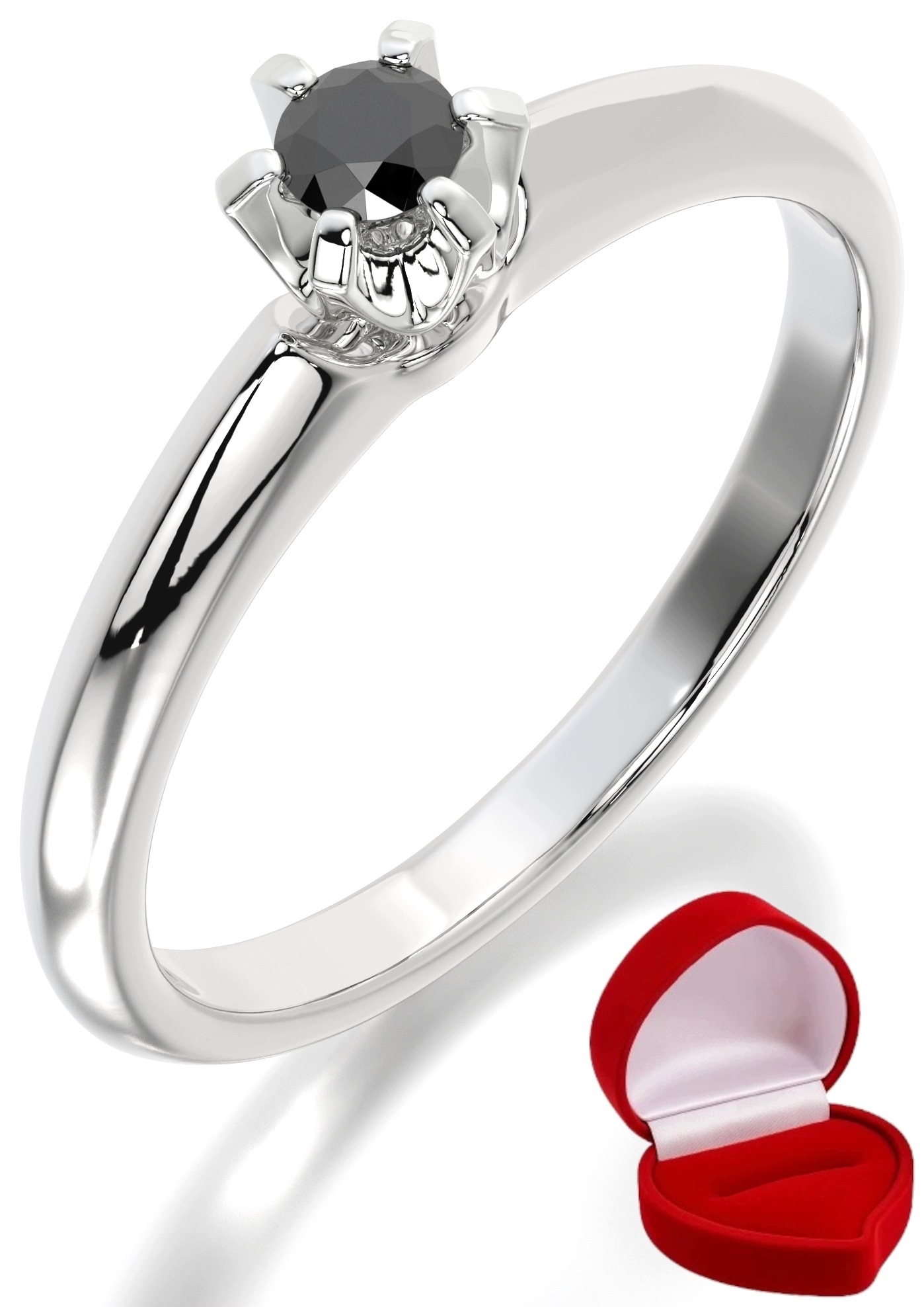 Zlatý Prstýnek 585 14k Brylant Č. 0,09 ct Bílé Zlato R23