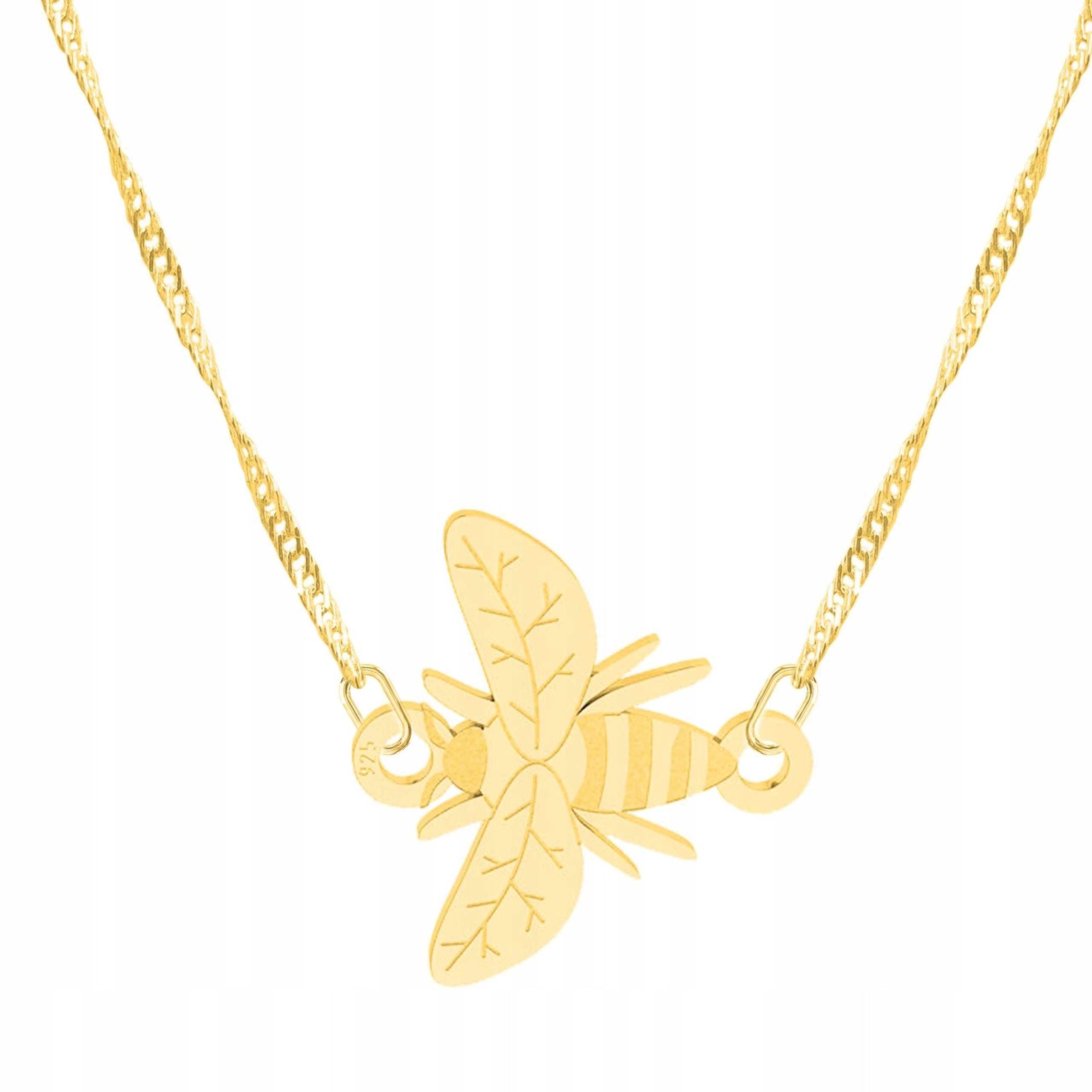 Zlatý náhrdelník s včelou a hmyzem Včela Osa Bee Stříbro 925