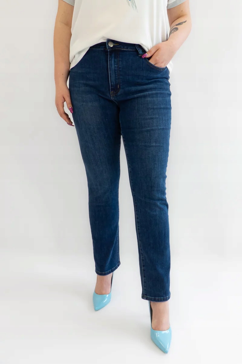 Dámské džínové kalhoty s rovnými nohavicemi, velikost 44