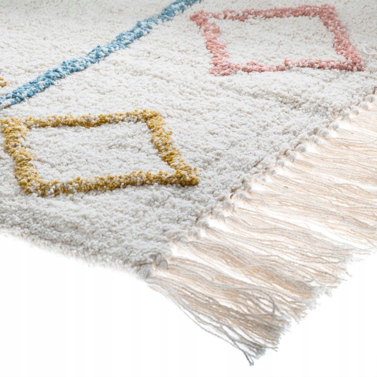 DYWAN BAWEŁNIANY Z FRĘDZLAMI BOHO MOZAIKA 120x170 Materiał wykonania bawełna