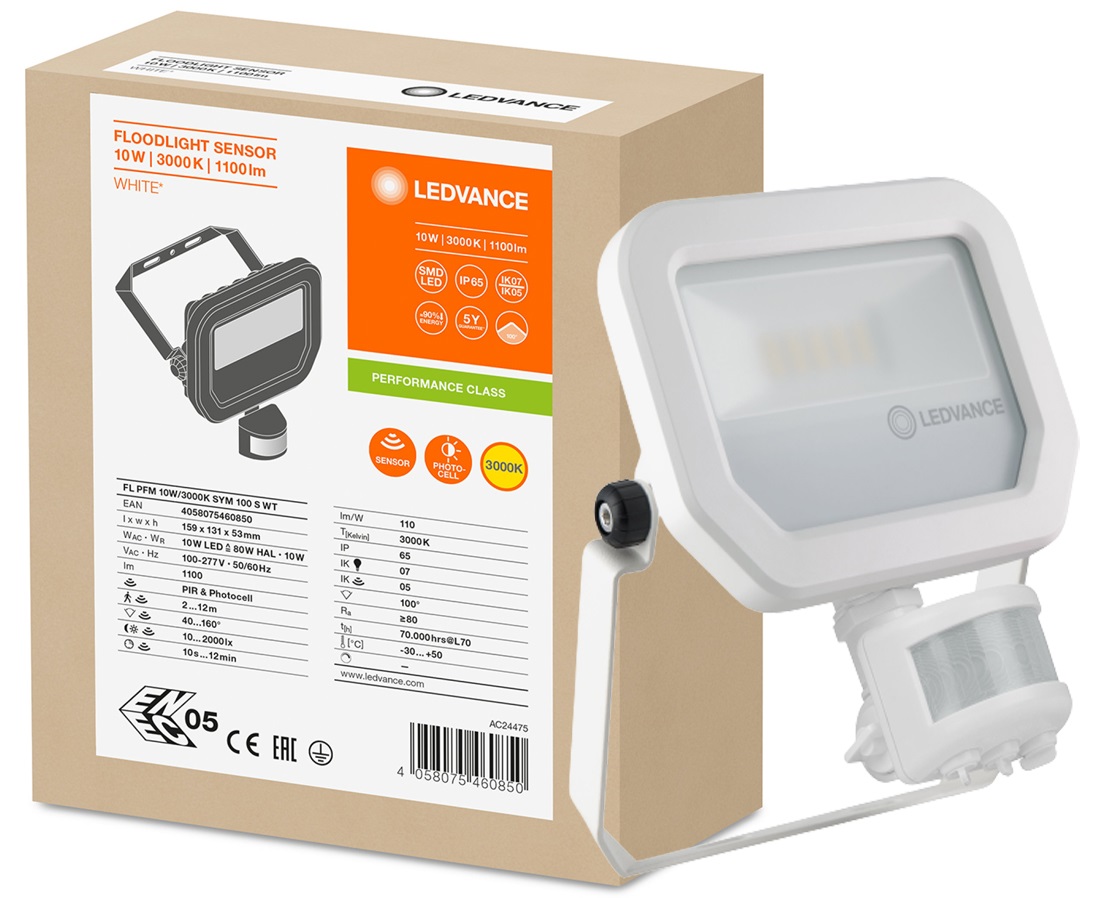 

Ledvance naświetlacz Led 10W 3000K biała Sensor