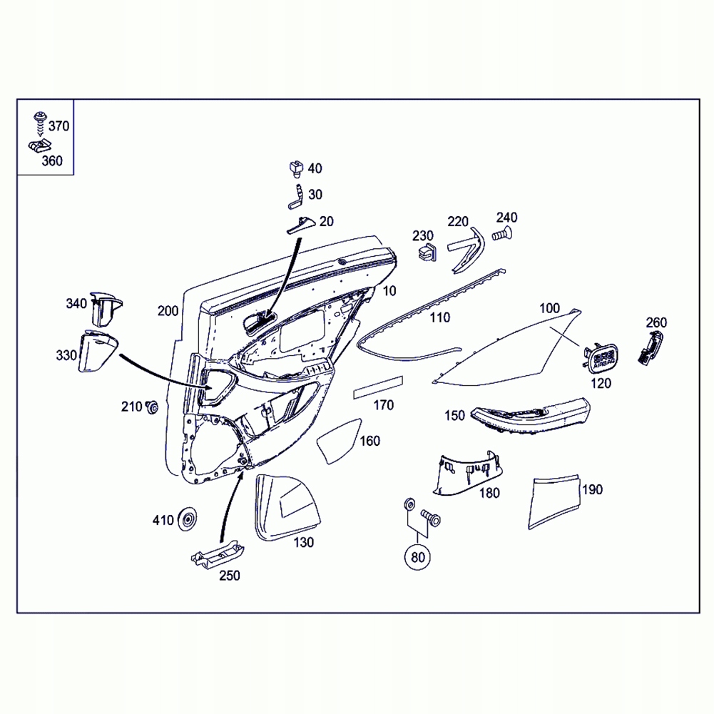 WEWNĘTRZNA KLAMKA DRZWI POJAZDU PO PRAWEJ STRONIE 2117660224 CHROMOWANY Stan opakowania oryginalne
