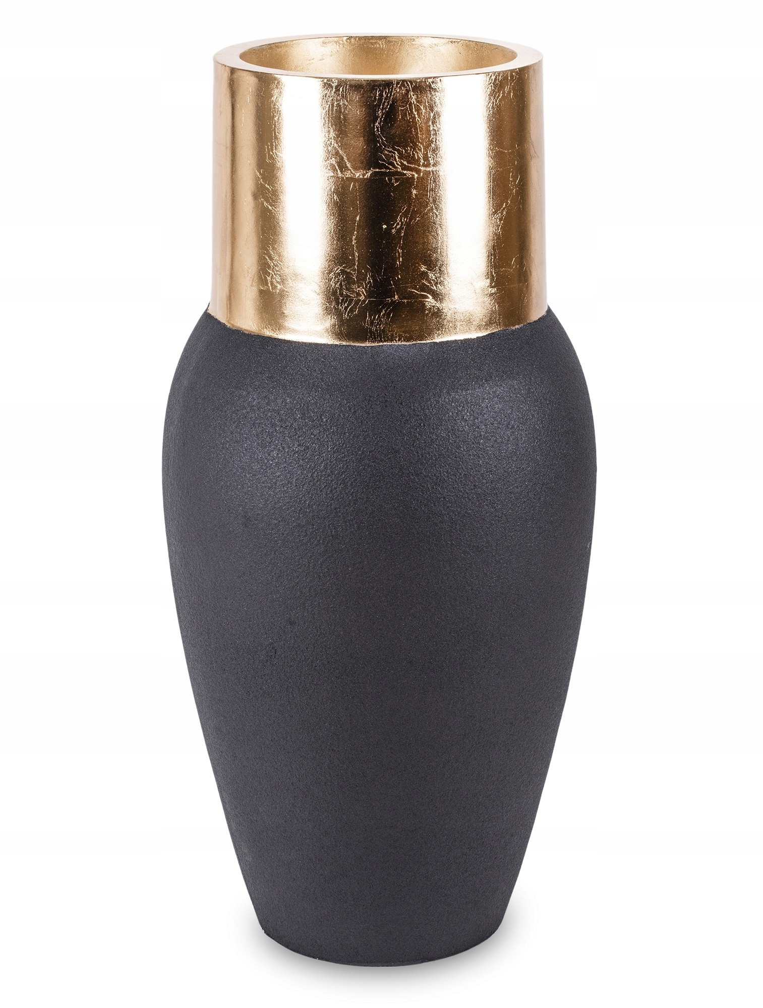 Dekoracyjny duży wysoki czarny złoty ceramiczny wazon donica Stan opakowania oryginalne