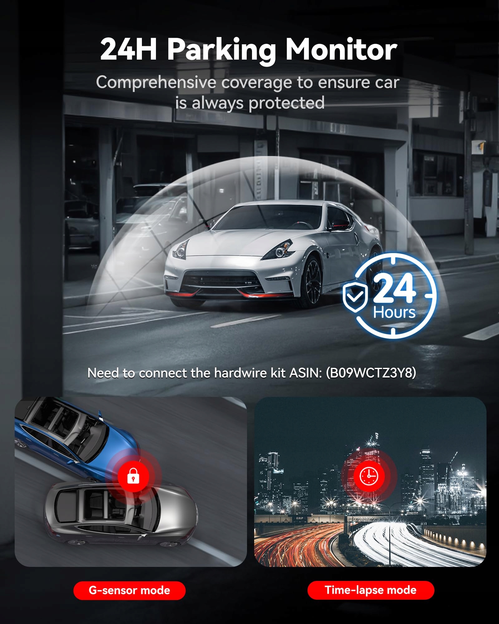 REDTIGER 4K Kamera Samochodowa Przód Tył Dotykowy Ekran GPS WiFi 128GB — miniatura 8