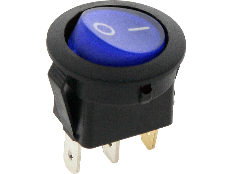 

Przełącznik Kołyskowy Okrągły Niebieski 6A 250V