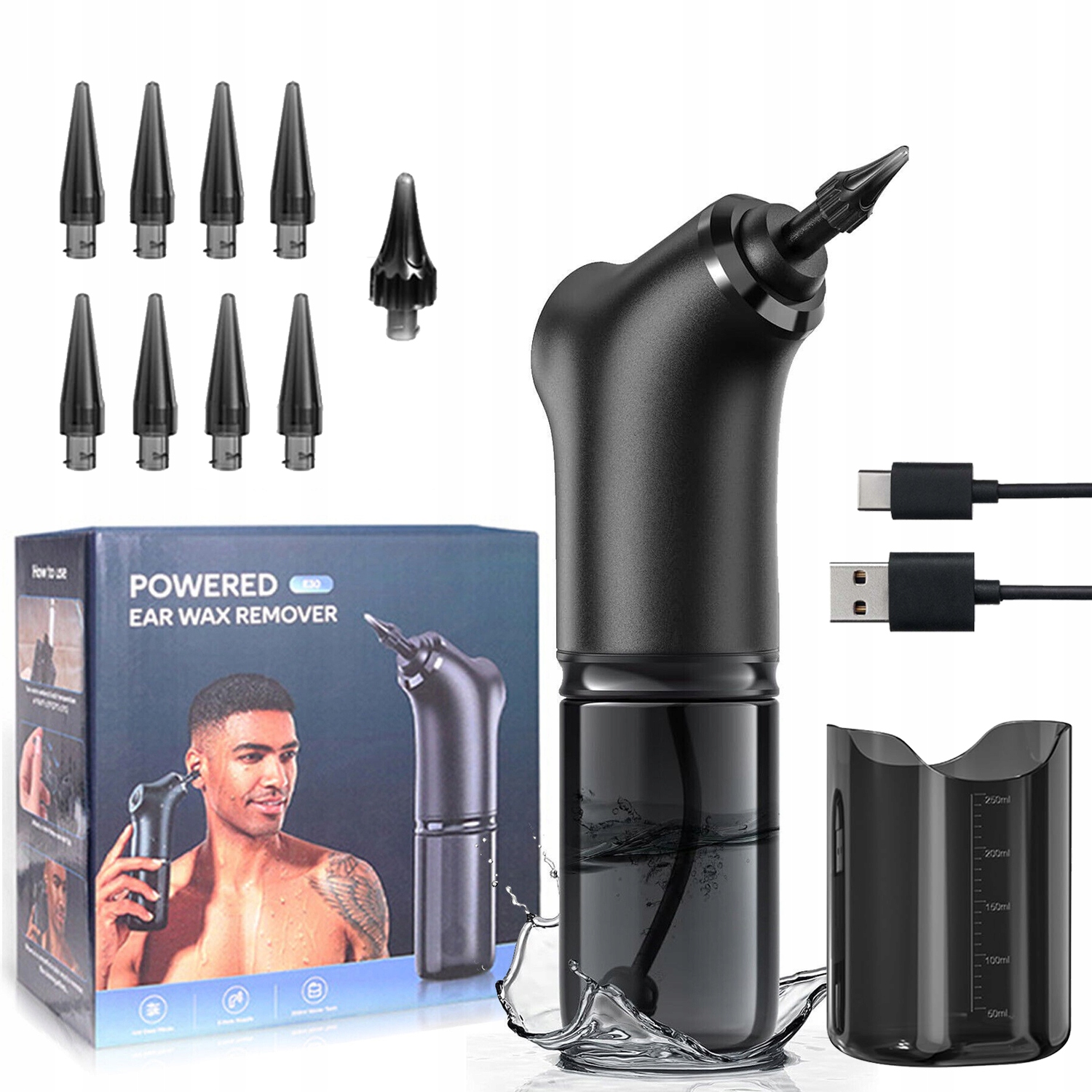 Elektryczny Czyścik Do Uszu 4 Poziomy Intensywności Bezpieczne Czyszczenie
