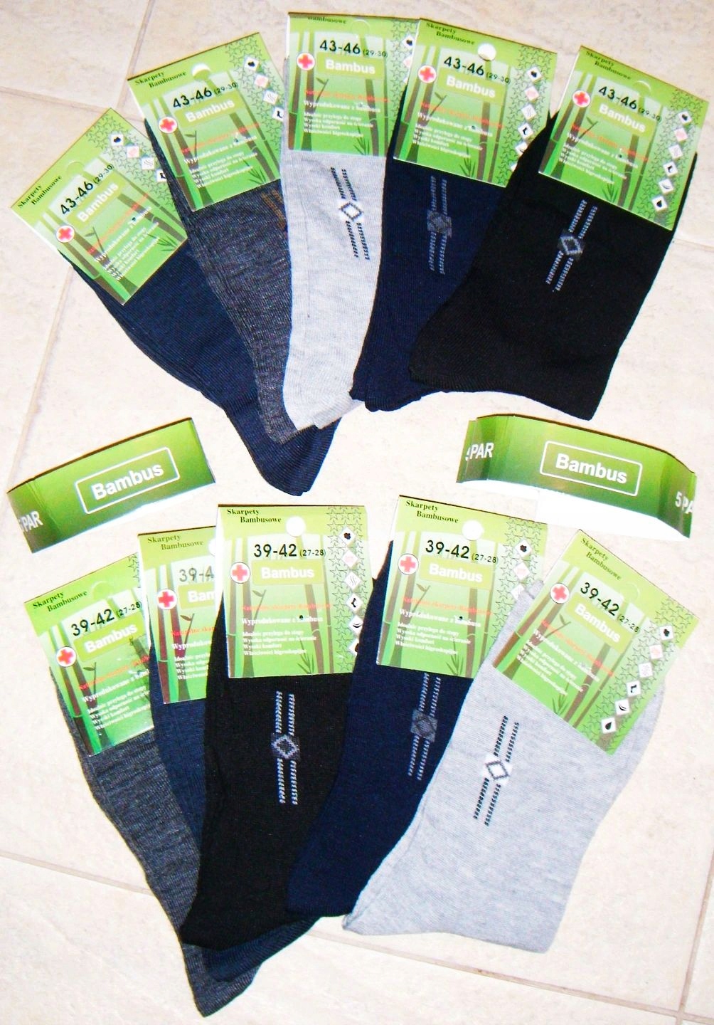 

Skarpetki Męskie Bambus 39-42, 43-46 Komplet 5 Par