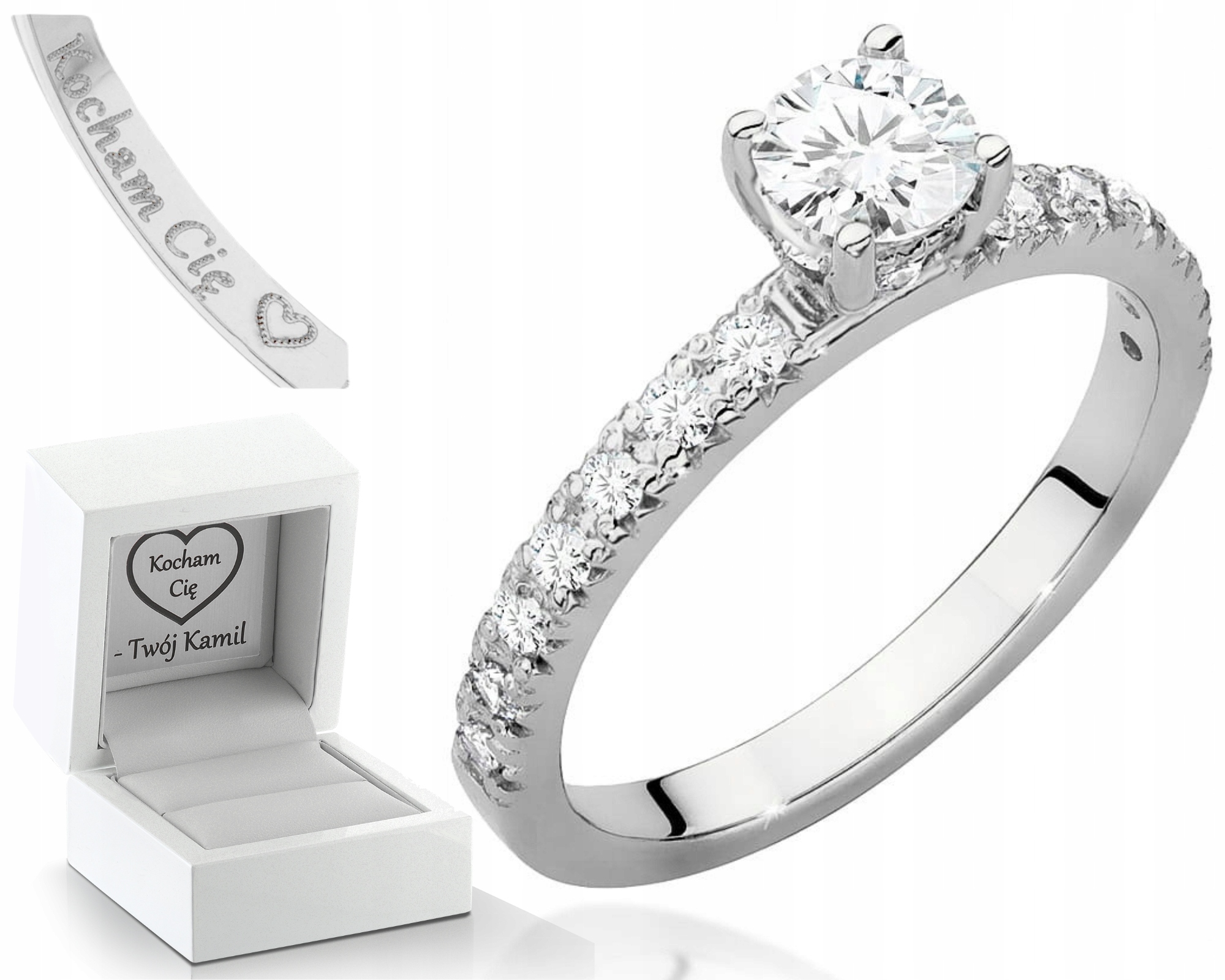 Bílý Zlatý Prstýnek Laboratorní Diamanty, Klasický, Nadčasový