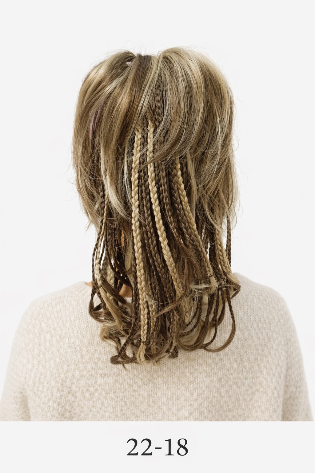 Připínací poník Manuelka s copánky, tmavě blond mix 30 cm-Nessaja