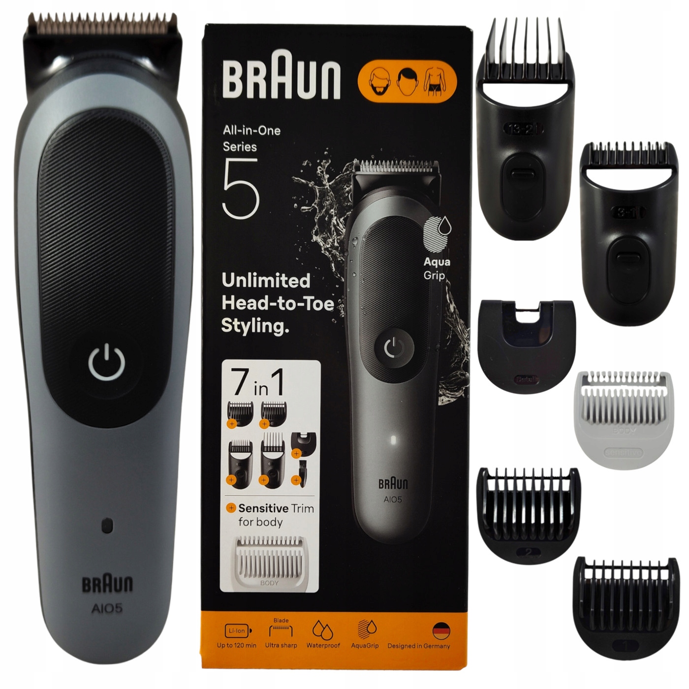 Multifunkčný zastrihávač Braun AIO5520 7w1 120min