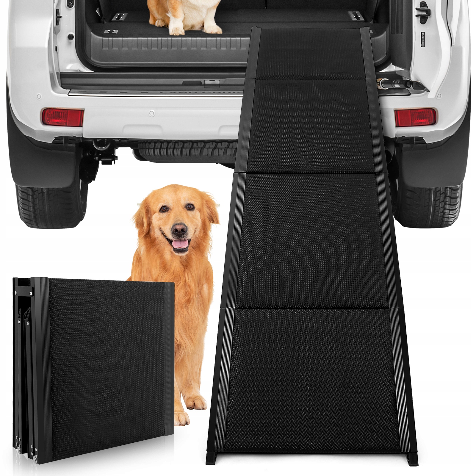 Levně Skládací Rampa Pro Psa Do Automobilu 180X50CM 100KG Stabilní Protiskluzová Kovový materiál