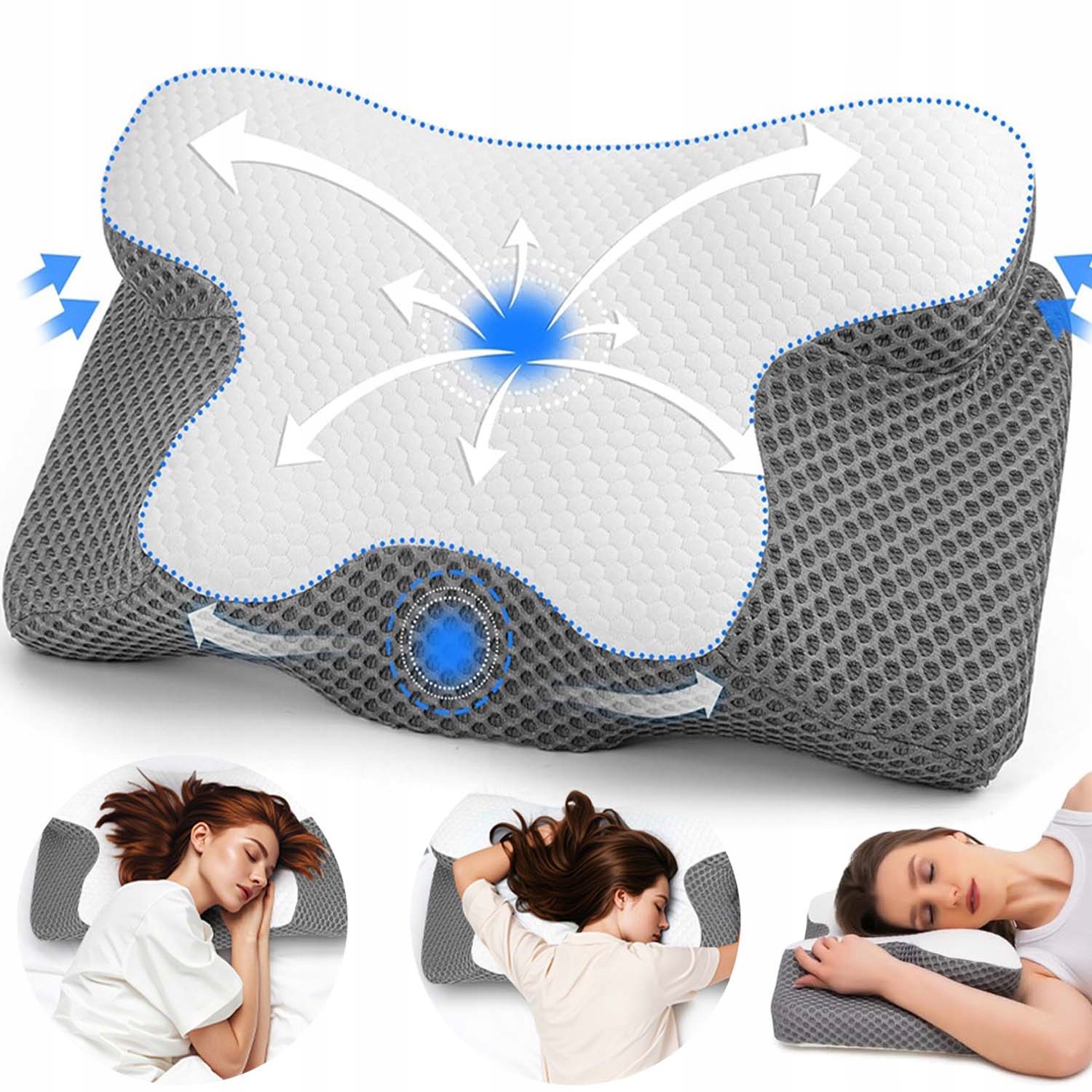 Ergonomiczna Poduszka Ortopedyczna Do Spania Memory Motyl Z Poszewką